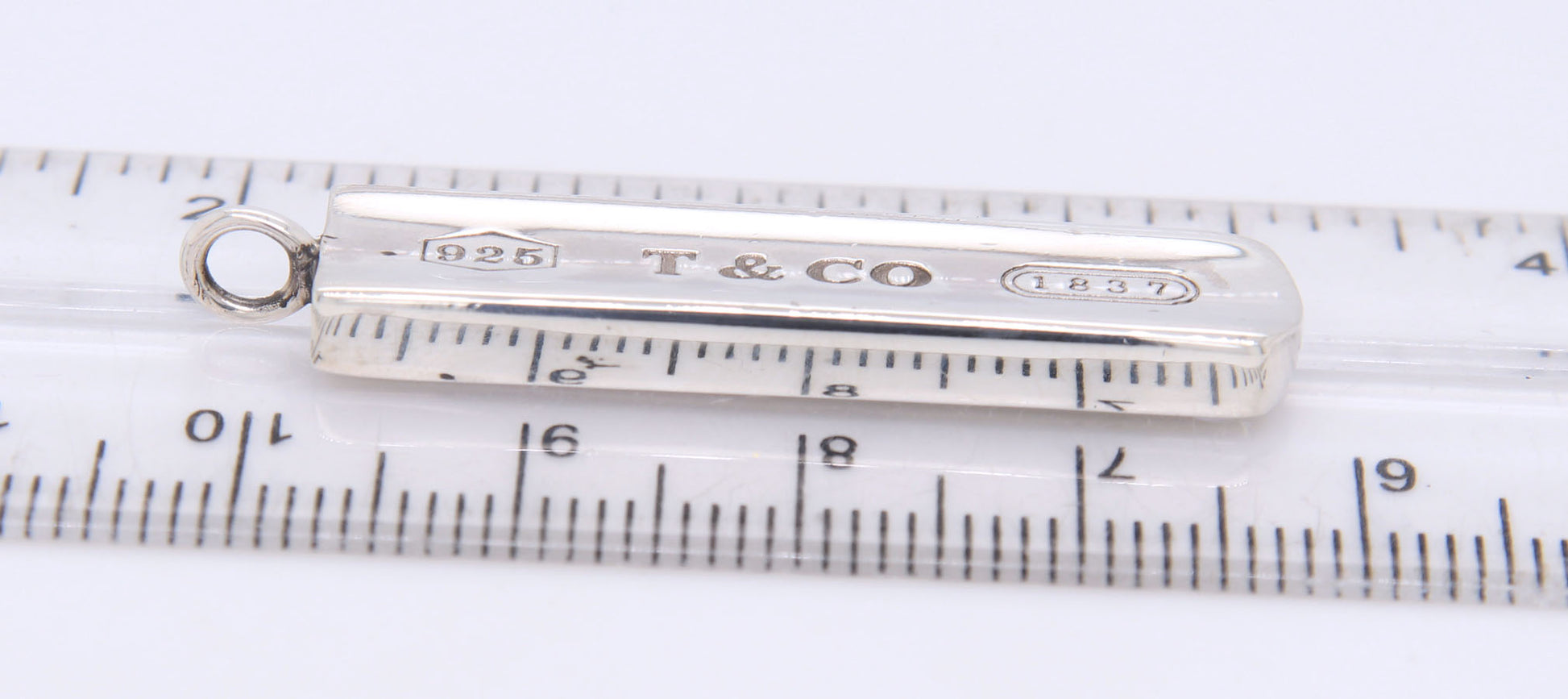 Tiffany & Co 1837 Bar Pendant in 925 Sterling Silver
