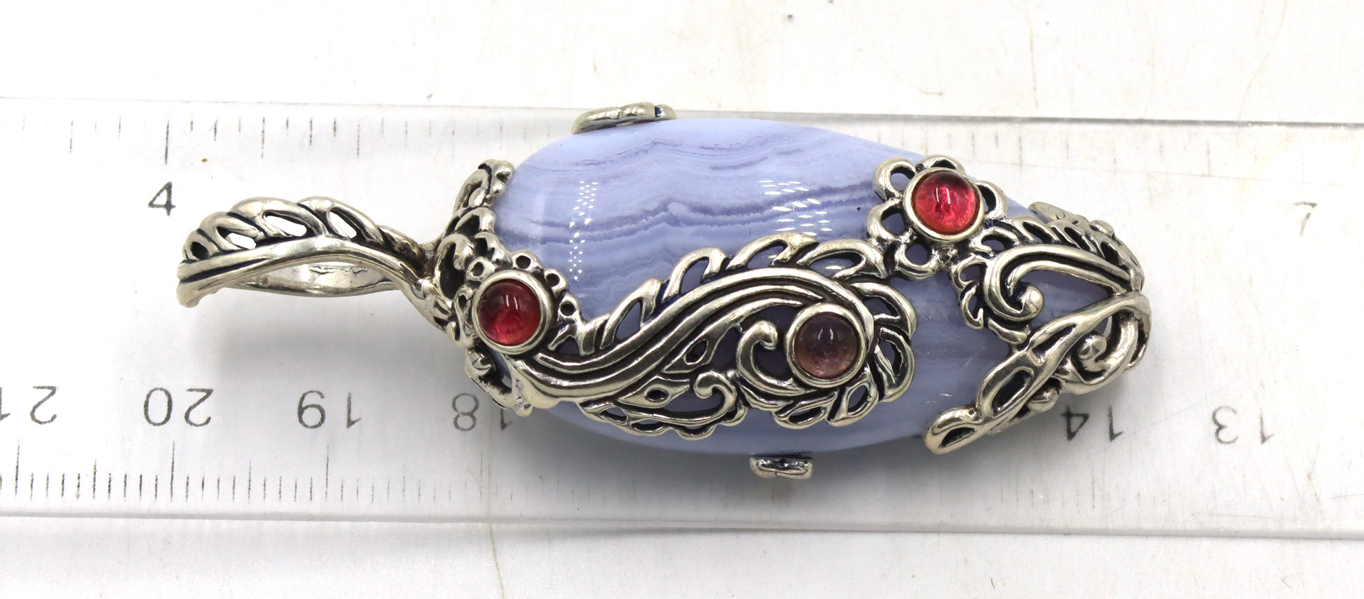 Carolyn Pollack Relios blue lace agate pendant in 925 sterling silver