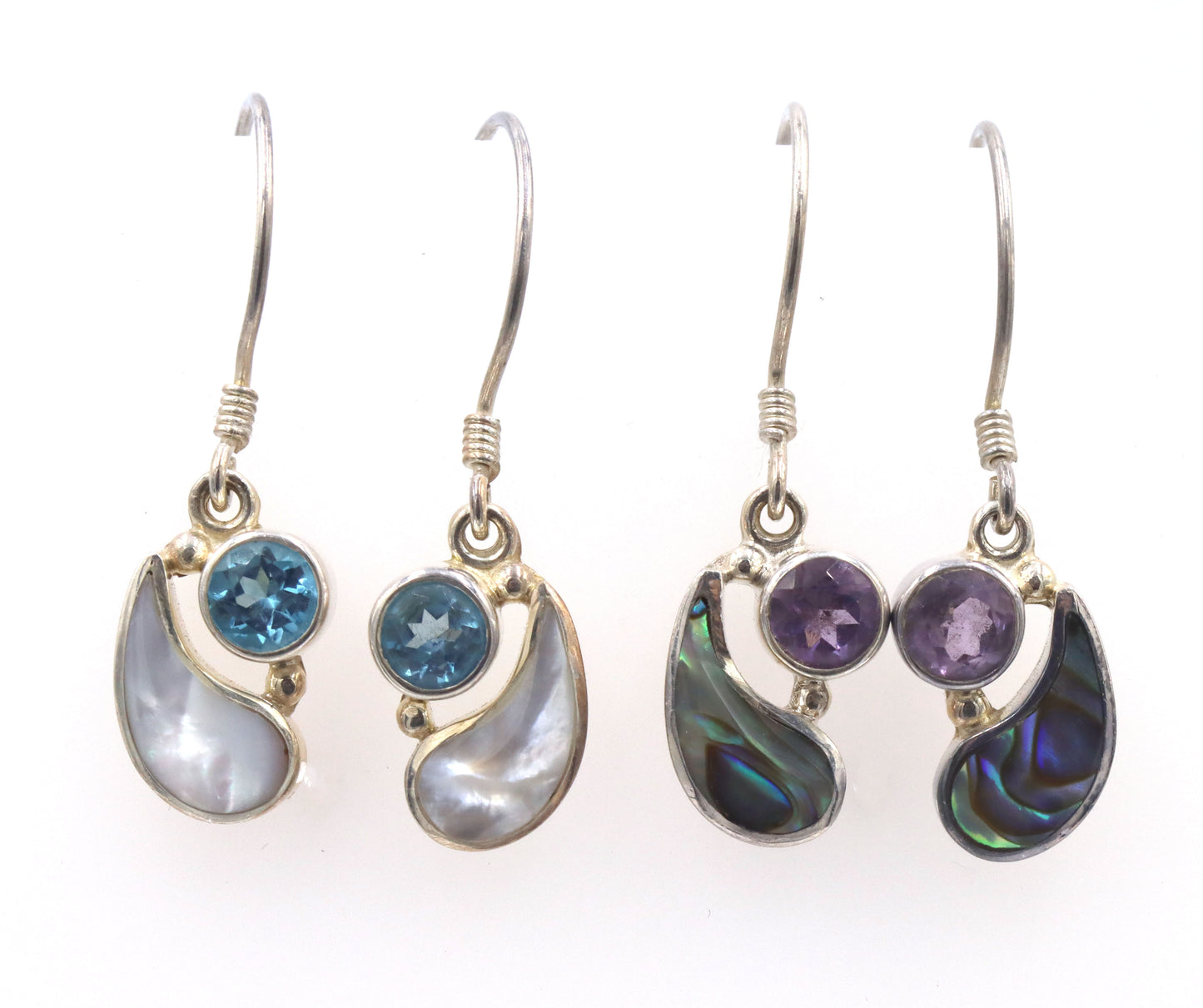 2 Pairs of Signed Sejan 925 sterling silver dangle earrings