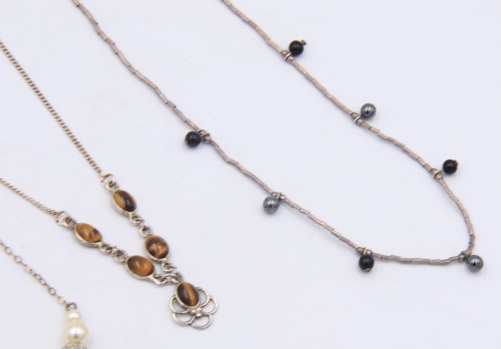 Group Lot of 3 Vintage 925 Sterling Silver Necklaces