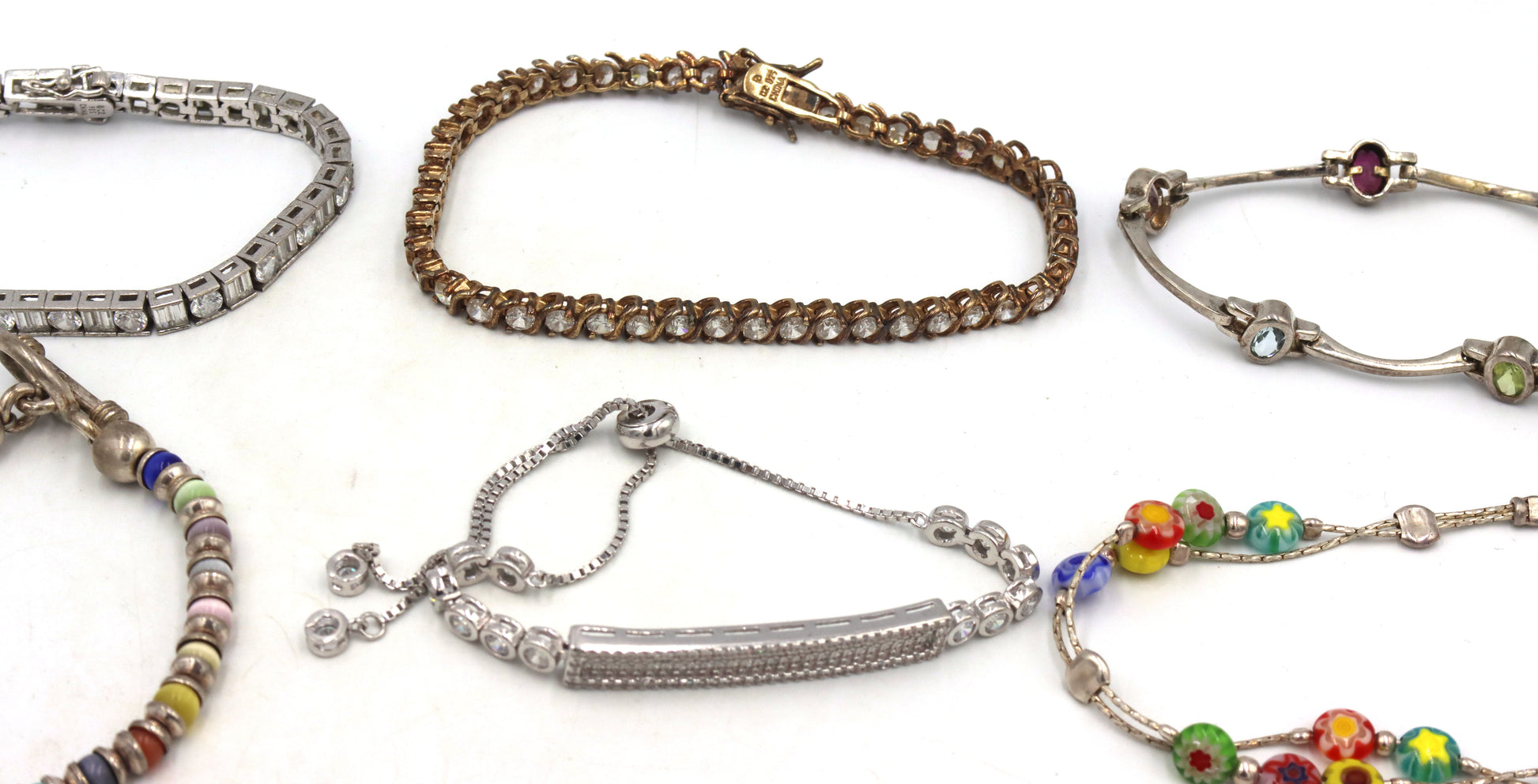Group of 10 vintage 925 sterling silver bracelets