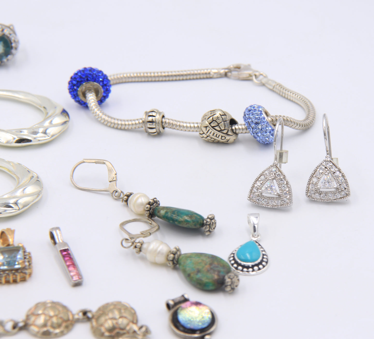 Group Lot of Vintage 925 Sterling Silver Miscellaneous Jewelry