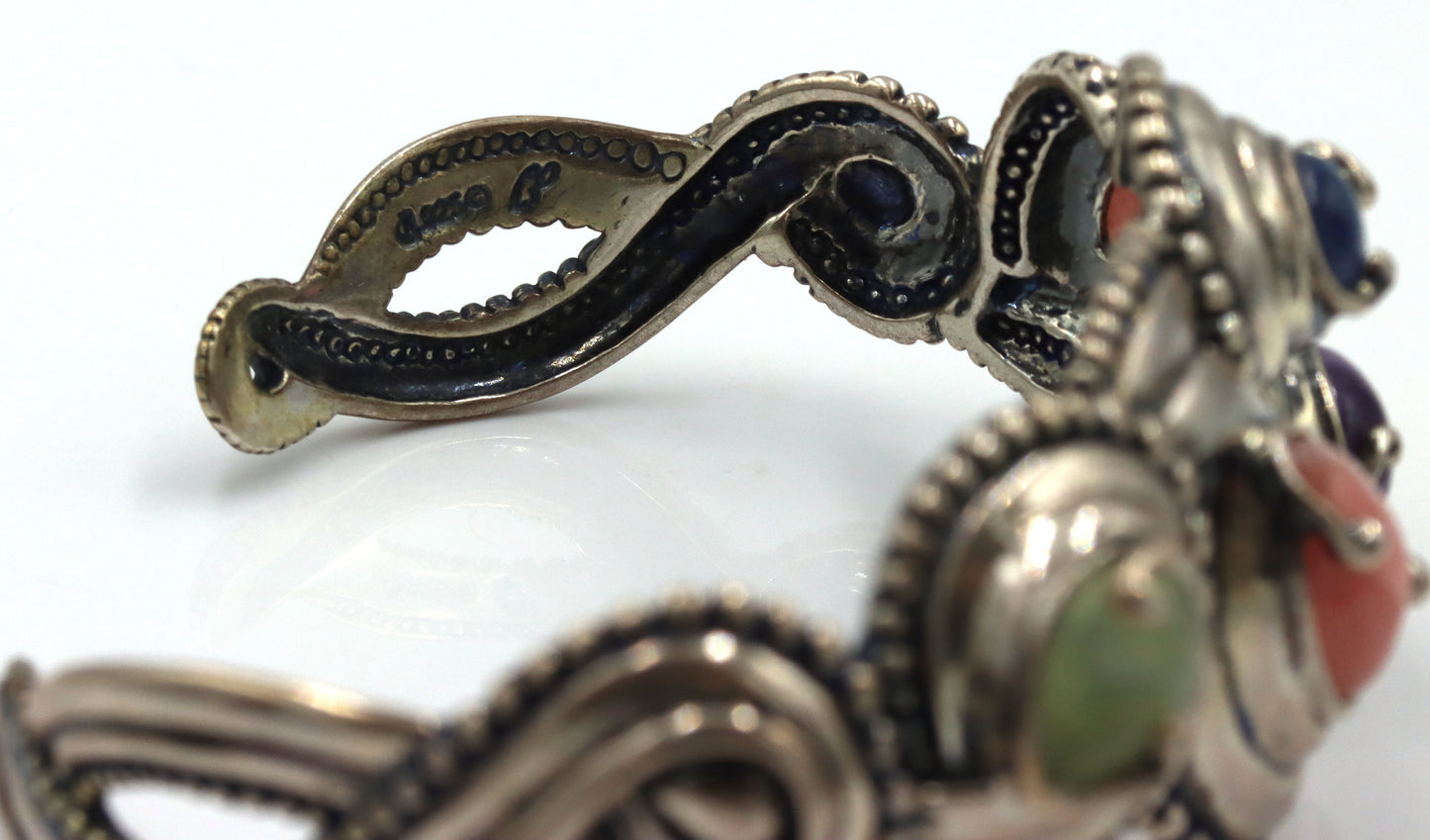 Carolyn Pollack Relios Multi Stone 925 Sterling Silver Cuff Bracelet