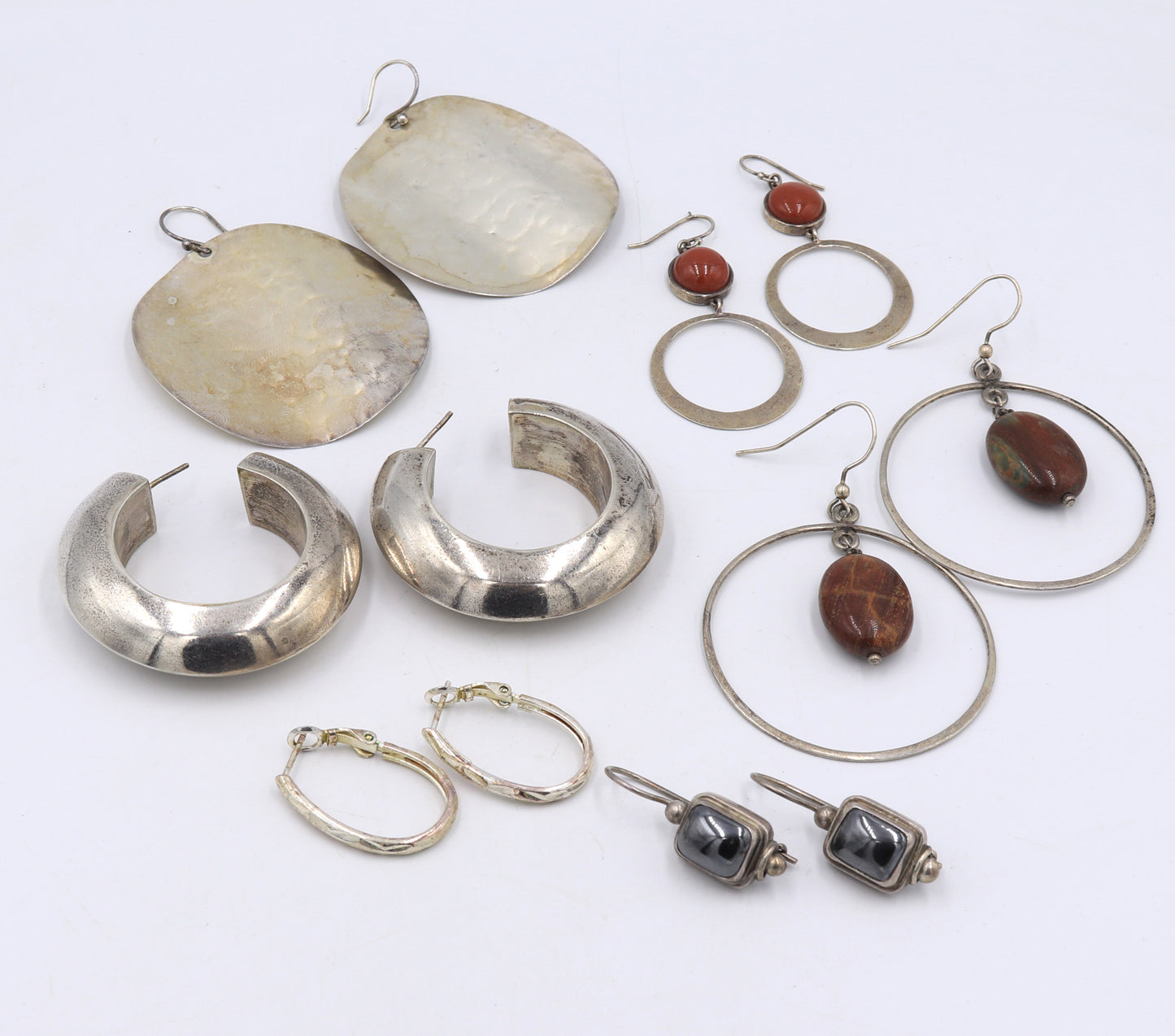 Group lot of vintage 925 sterling silver earrings