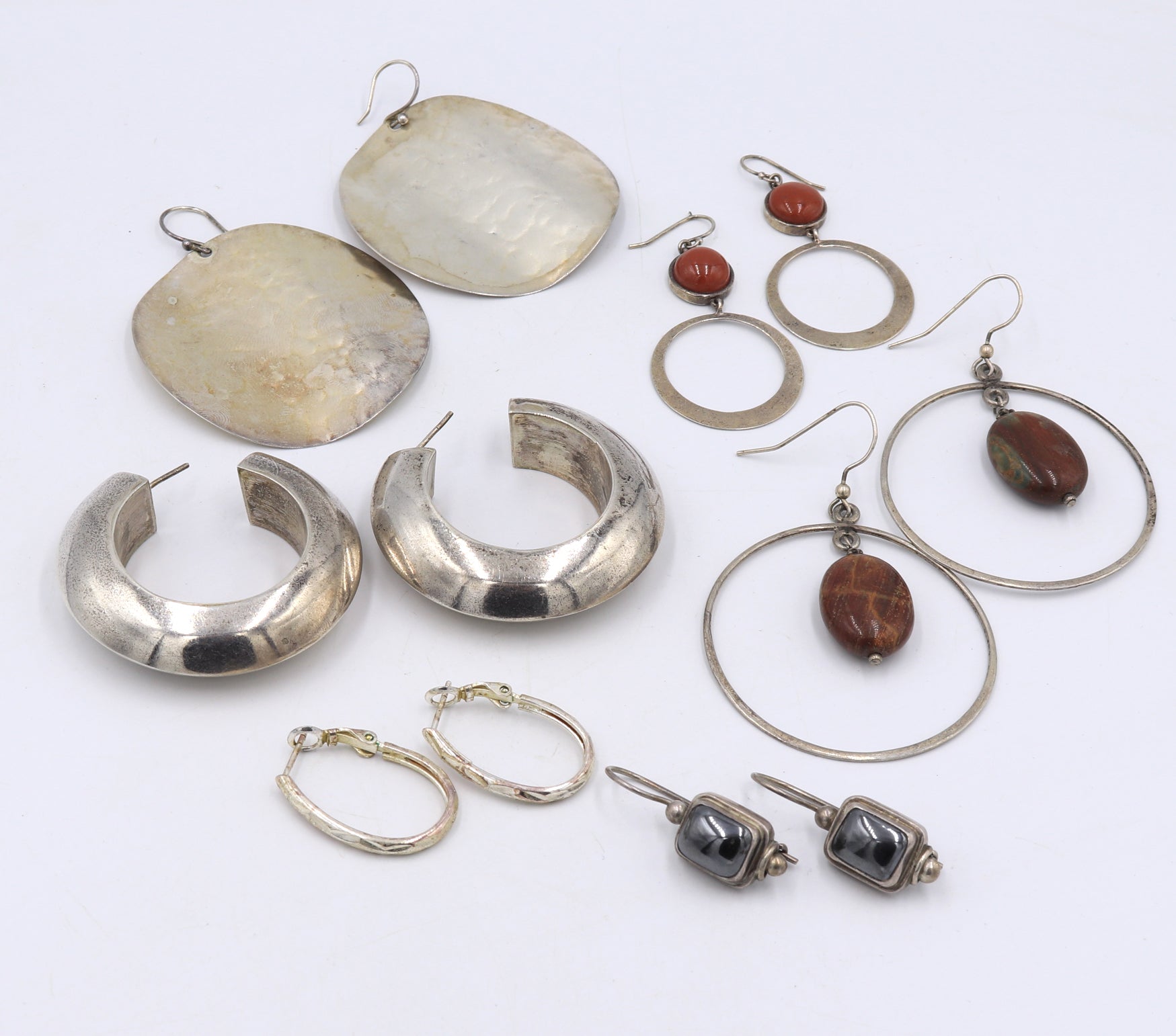 Group lot of vintage 925 sterling silver earrings