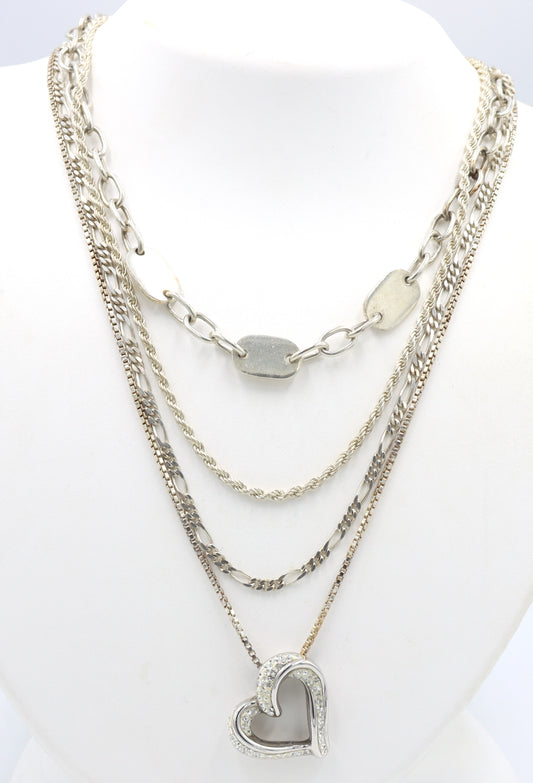 Group lot of 4 Vintage 925 sterling silver necklaces