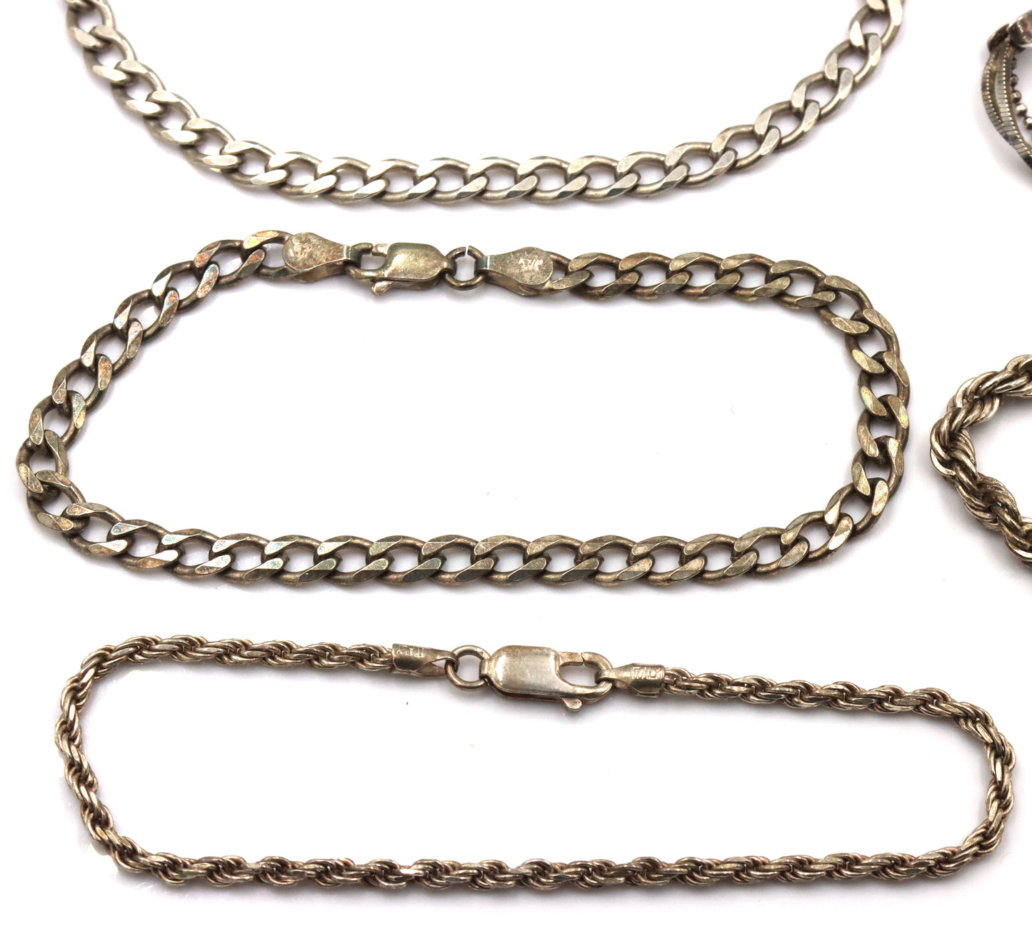 Group lot of 6 Vintage 925 sterling silver bracelets