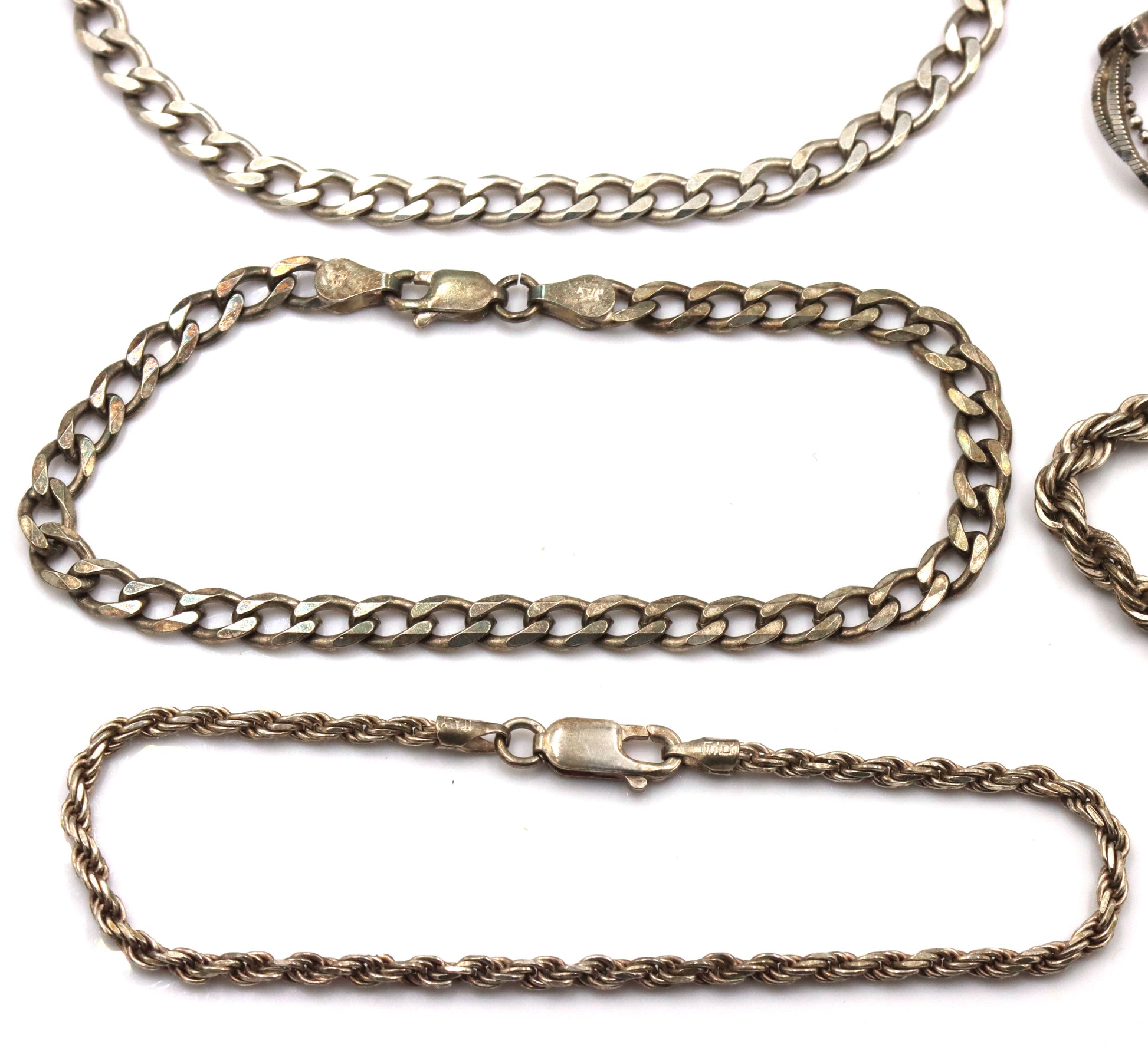 Group lot of 6 Vintage 925 sterling silver bracelets