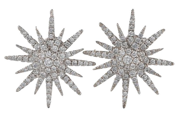 0.77ctw Diamond Starburst Stud Earrings in 18K