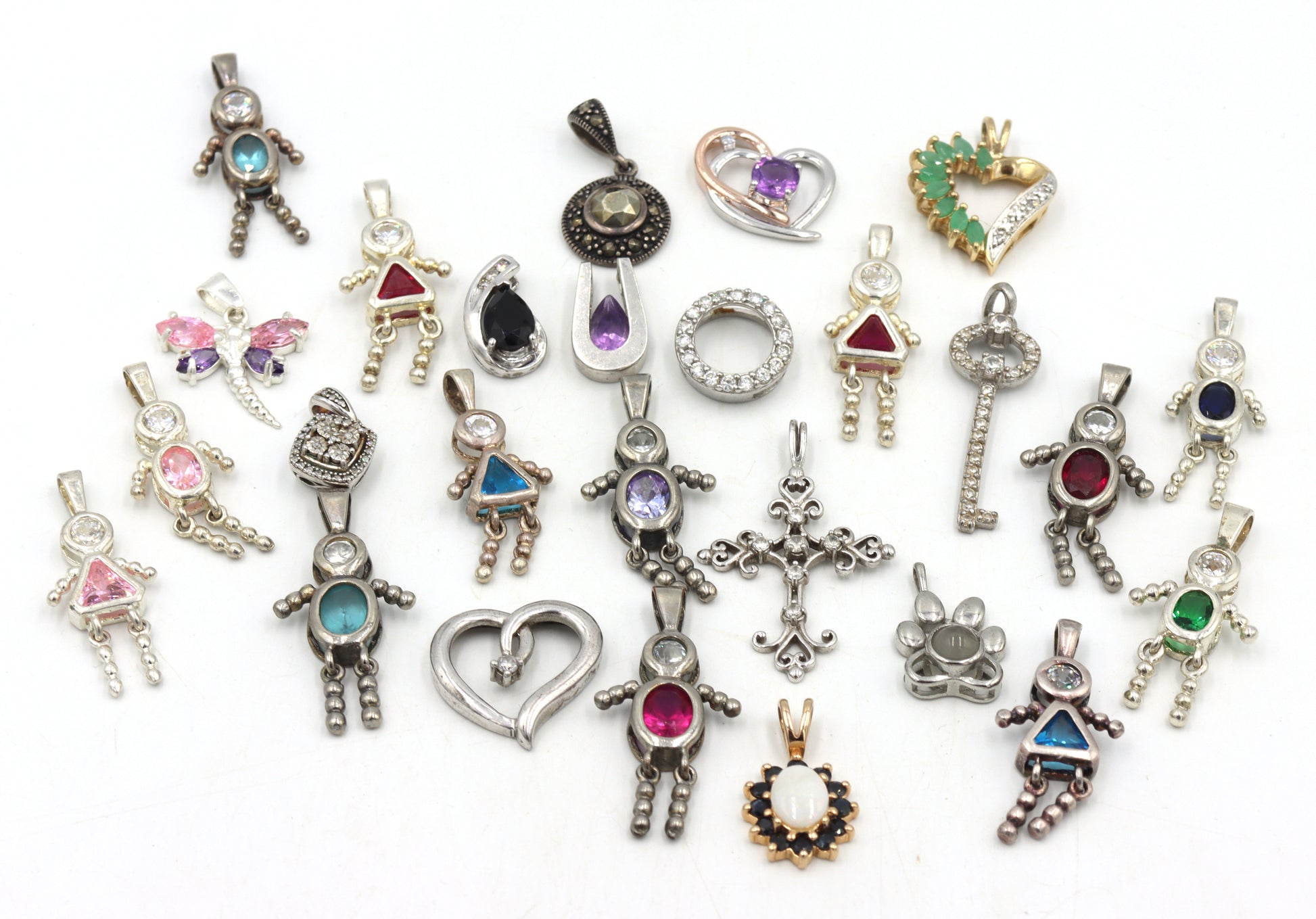 Group lot of Vintage 925 sterling silver pendants