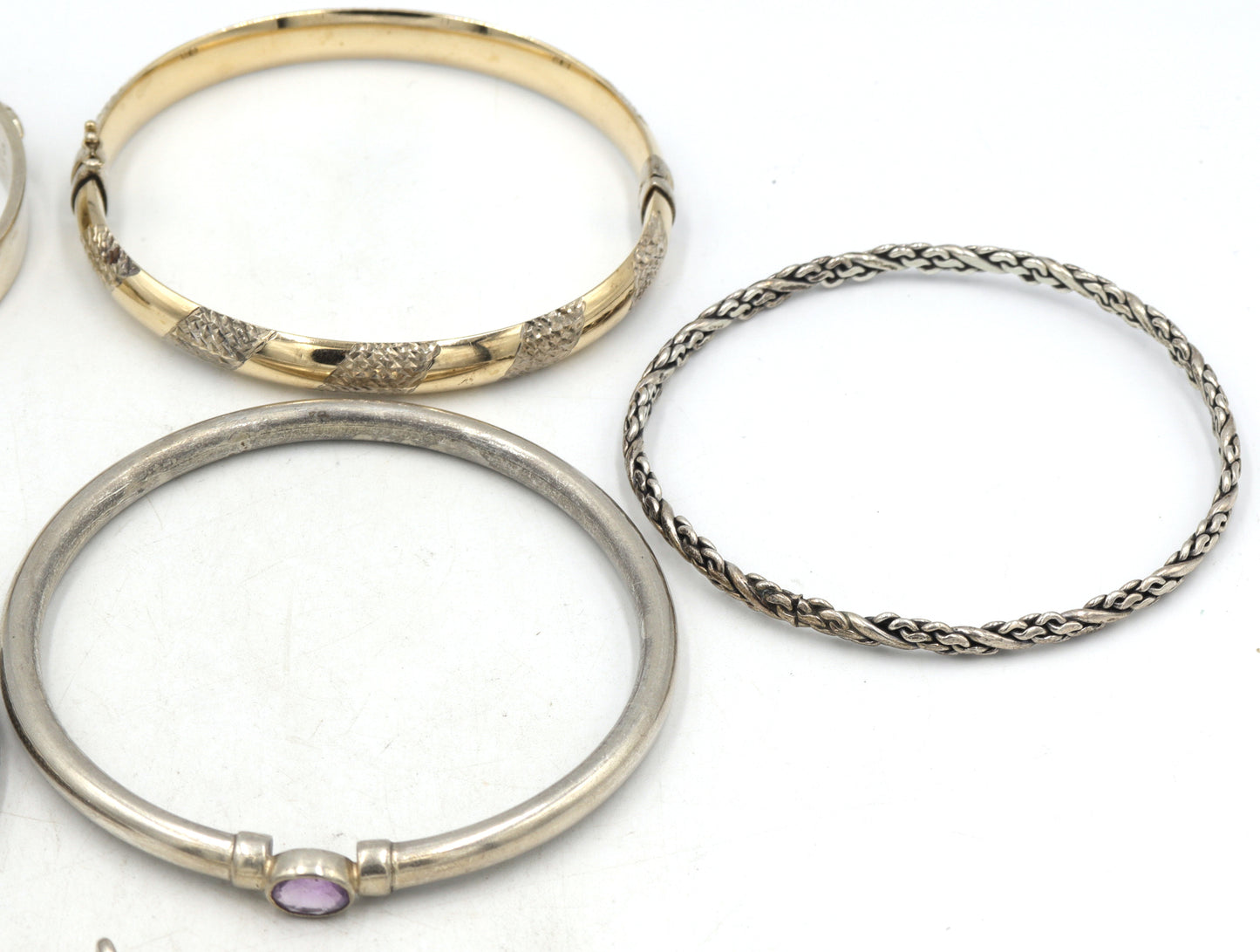 Group lot of Vintage 925 sterling silver bangles