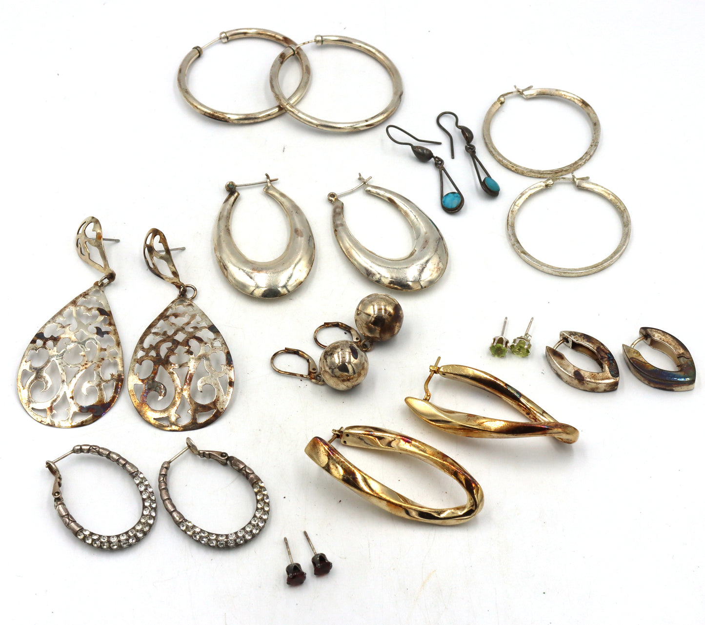 Group lot of Vintage 925 sterling silver earrings