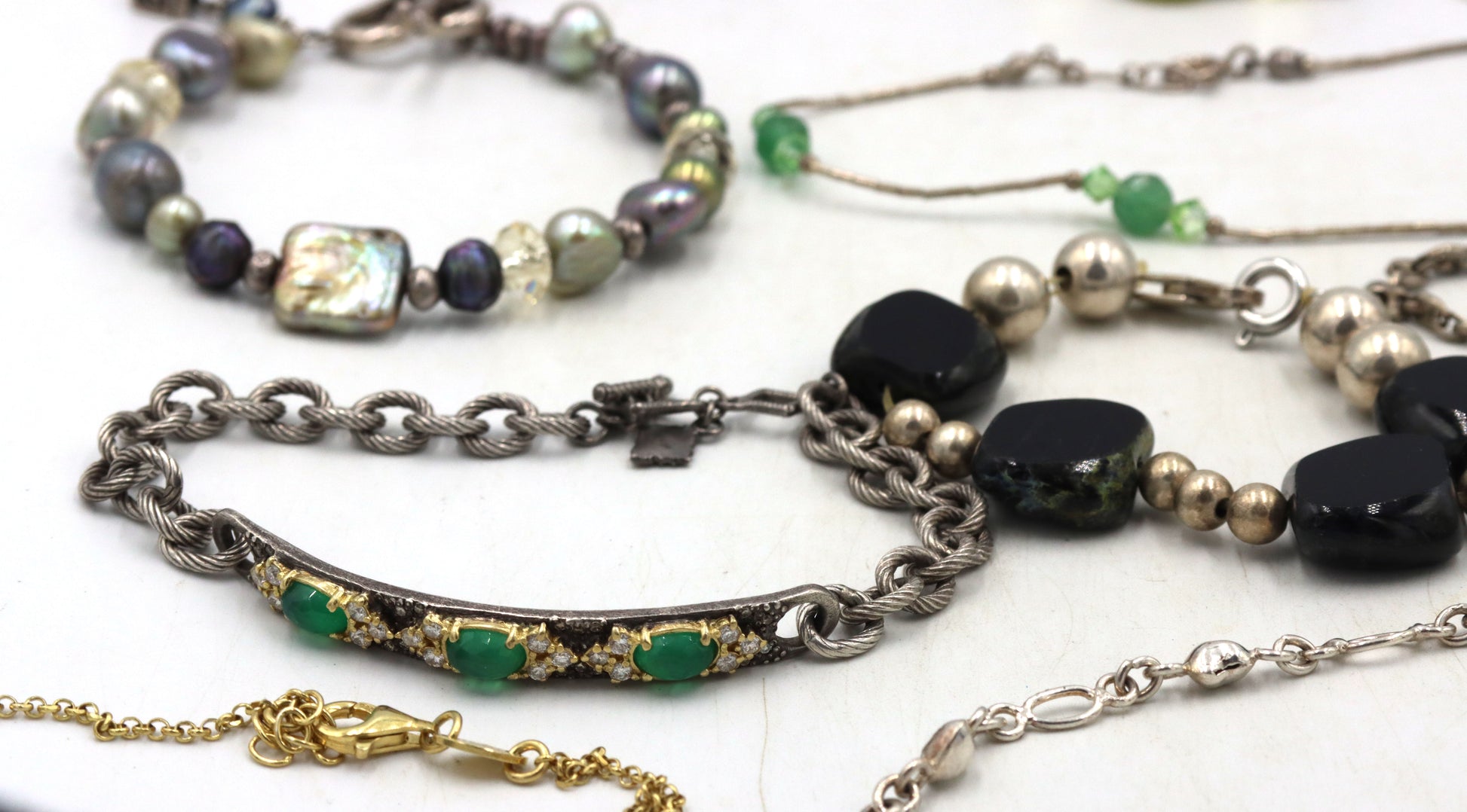 Group lot of Vintage 925 sterling silver bracelets