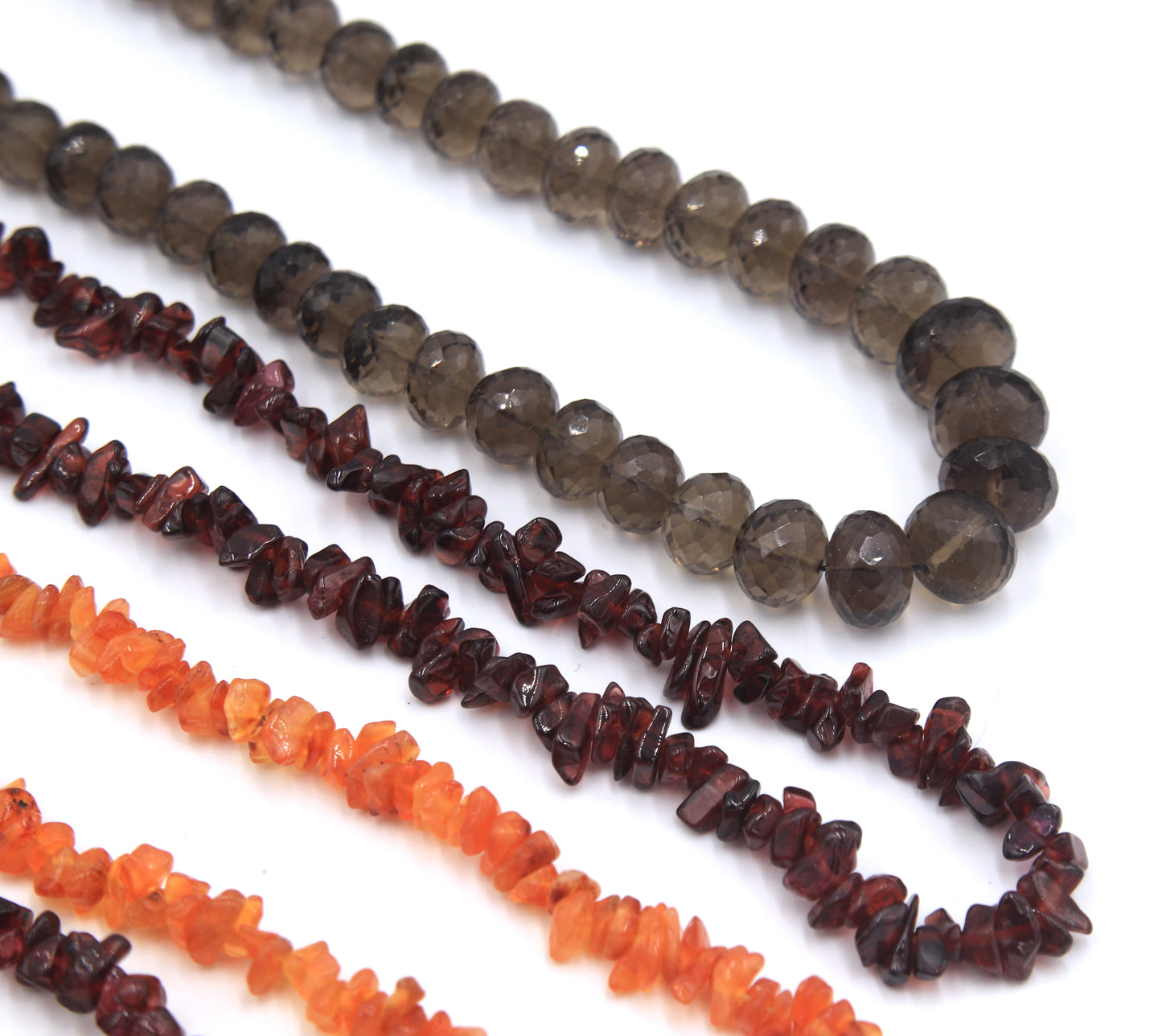 Group lot of 5 gemstone beaded necklaces