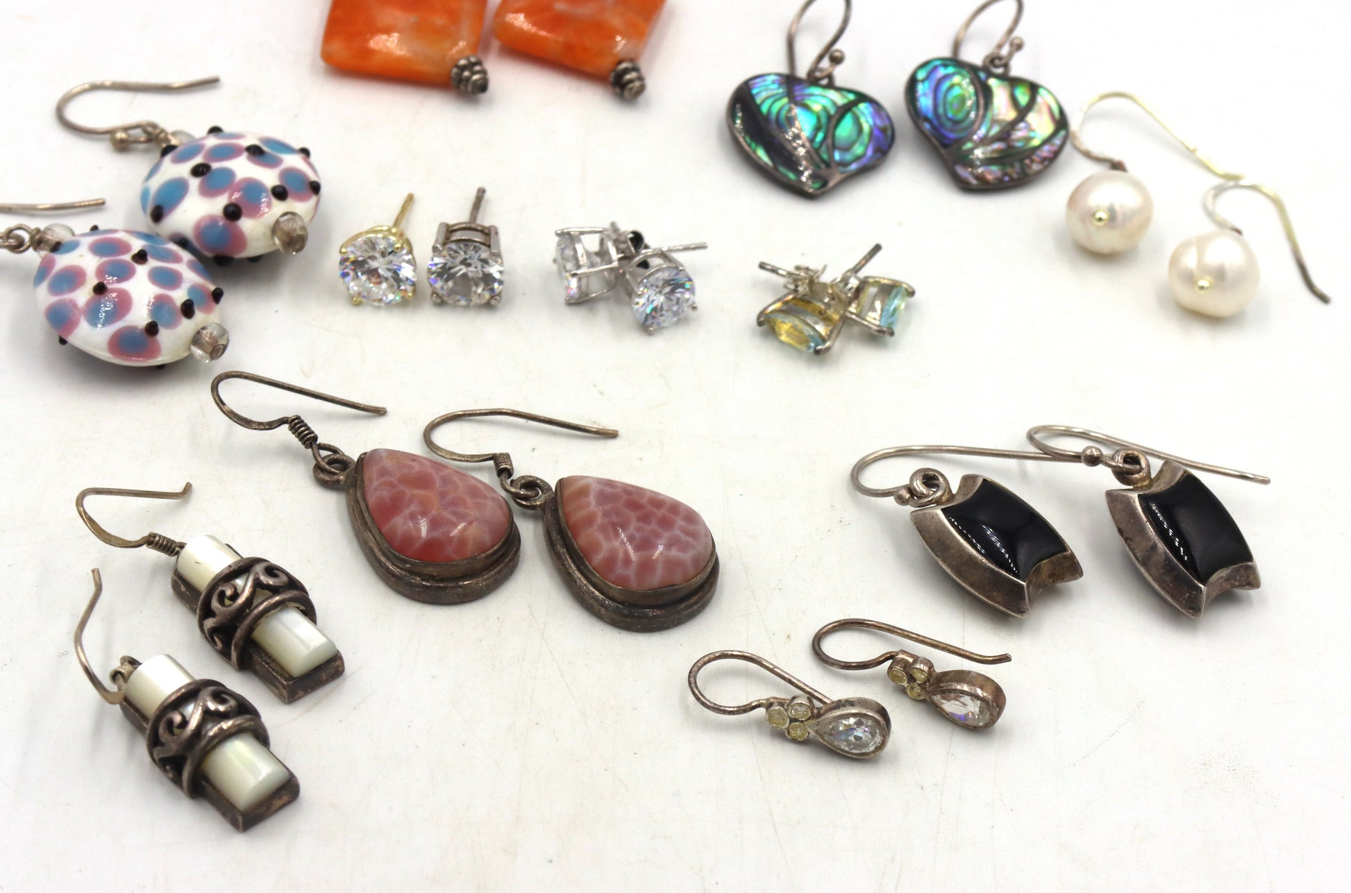 Group lot of 925 sterling silver earrings
