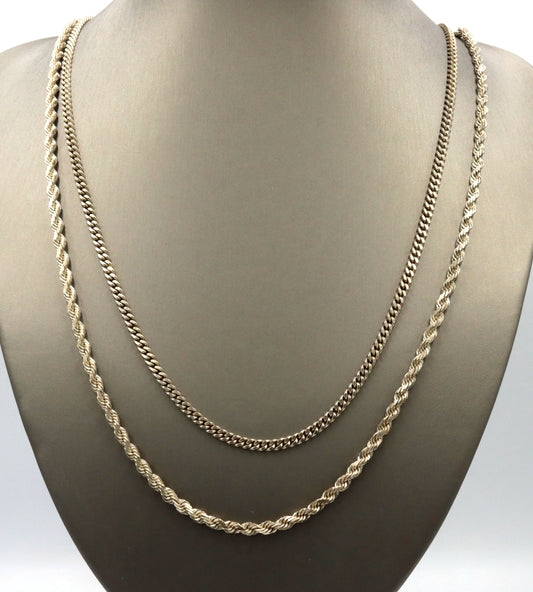 Group lot of 2 vintage 925 sterling silver chains