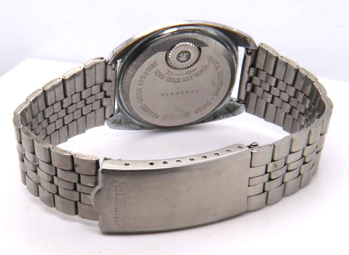 Voumard Back Set Winding Crown Blue Dial Watch