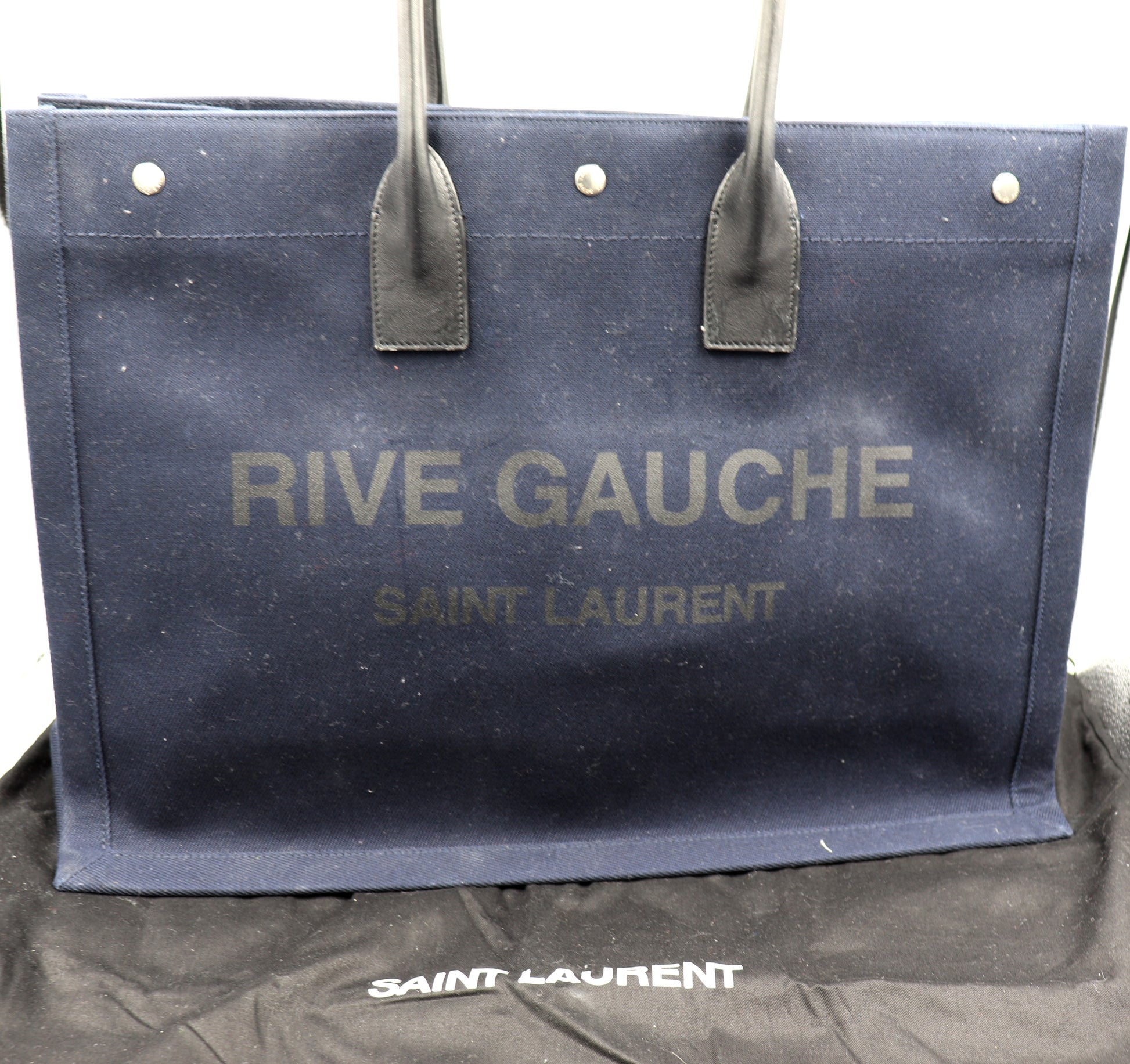 Rive Gauche Tote Bag in Linen and Leather