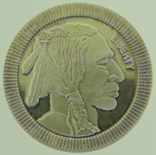 Buffalo Indian Head Nickel Design 1 oz Round .999 Fine Silver Coin