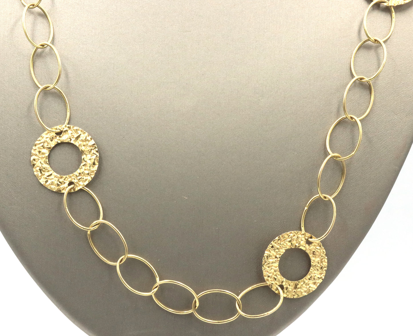 Italian 14kt Yellow gold circle link chain necklace