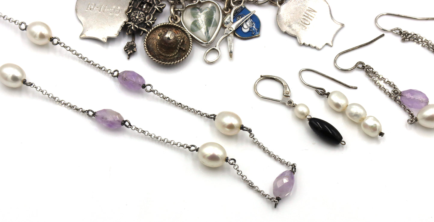 Lot of Vintage 925 sterling silver mixed jewelry