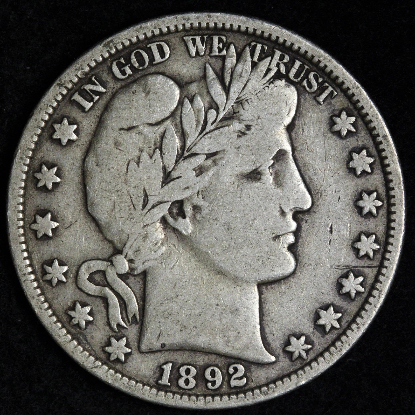 1892 Barber Silver Half Dollar (50C) Better Early Date U.S. Silver Coin Circulated