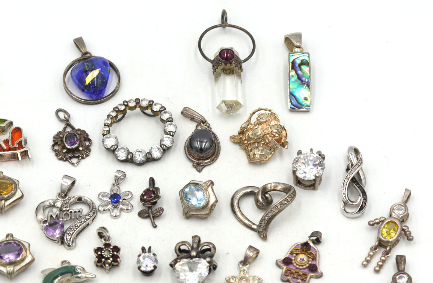 Group lot of Vintage 925 sterling silver pendants