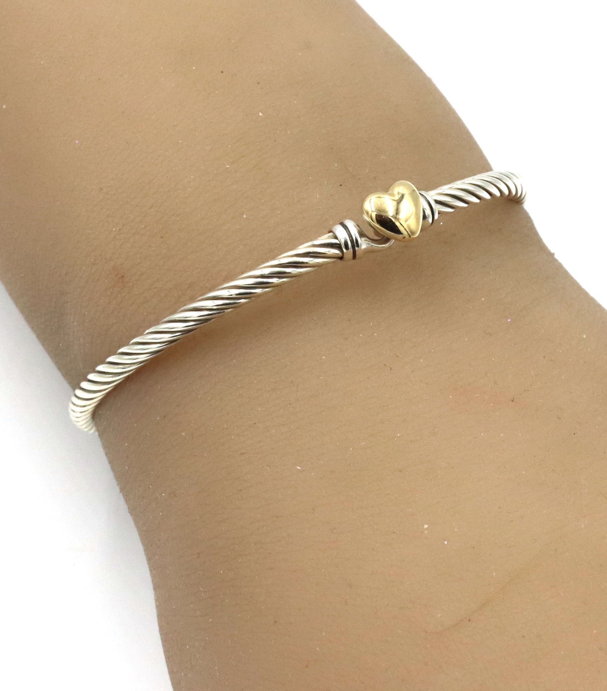 David Yurman cable classic heart bangle bracelet