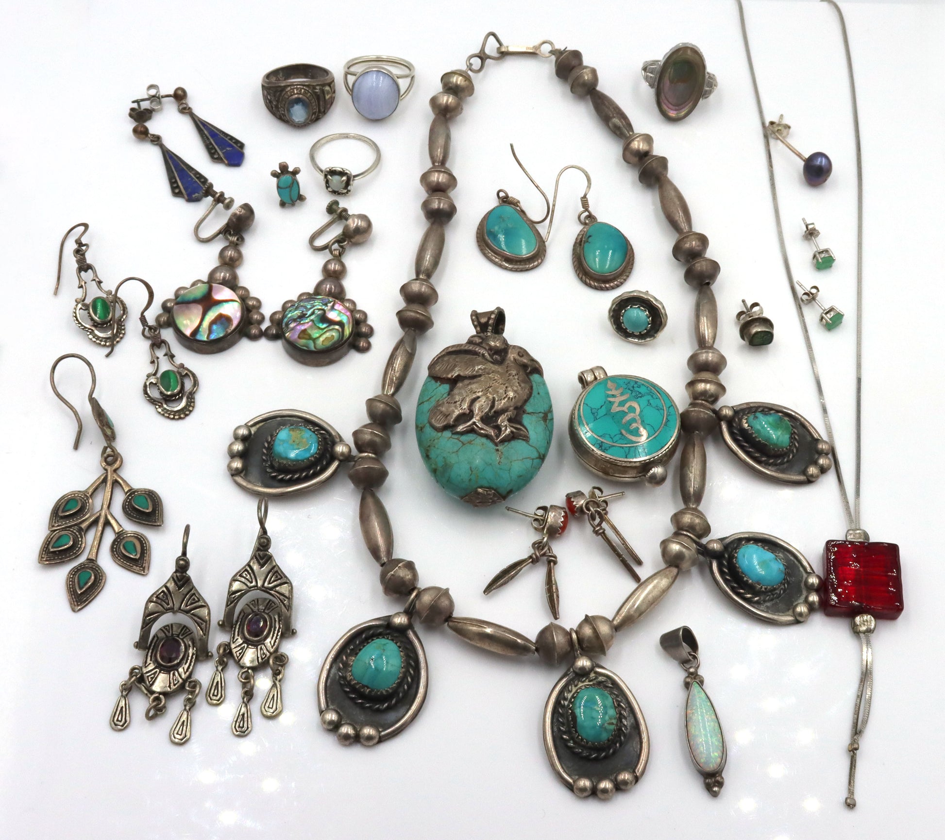 Vintage 925 sterling silver group lot of mixed jewelry