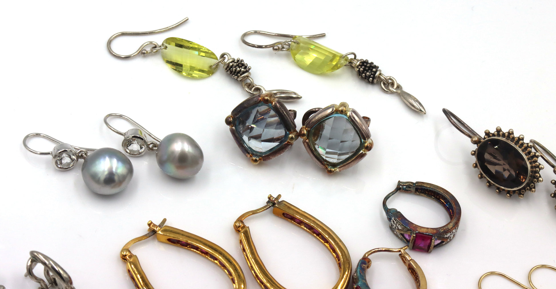 Group lot of Vintage 925 sterling silver earrings