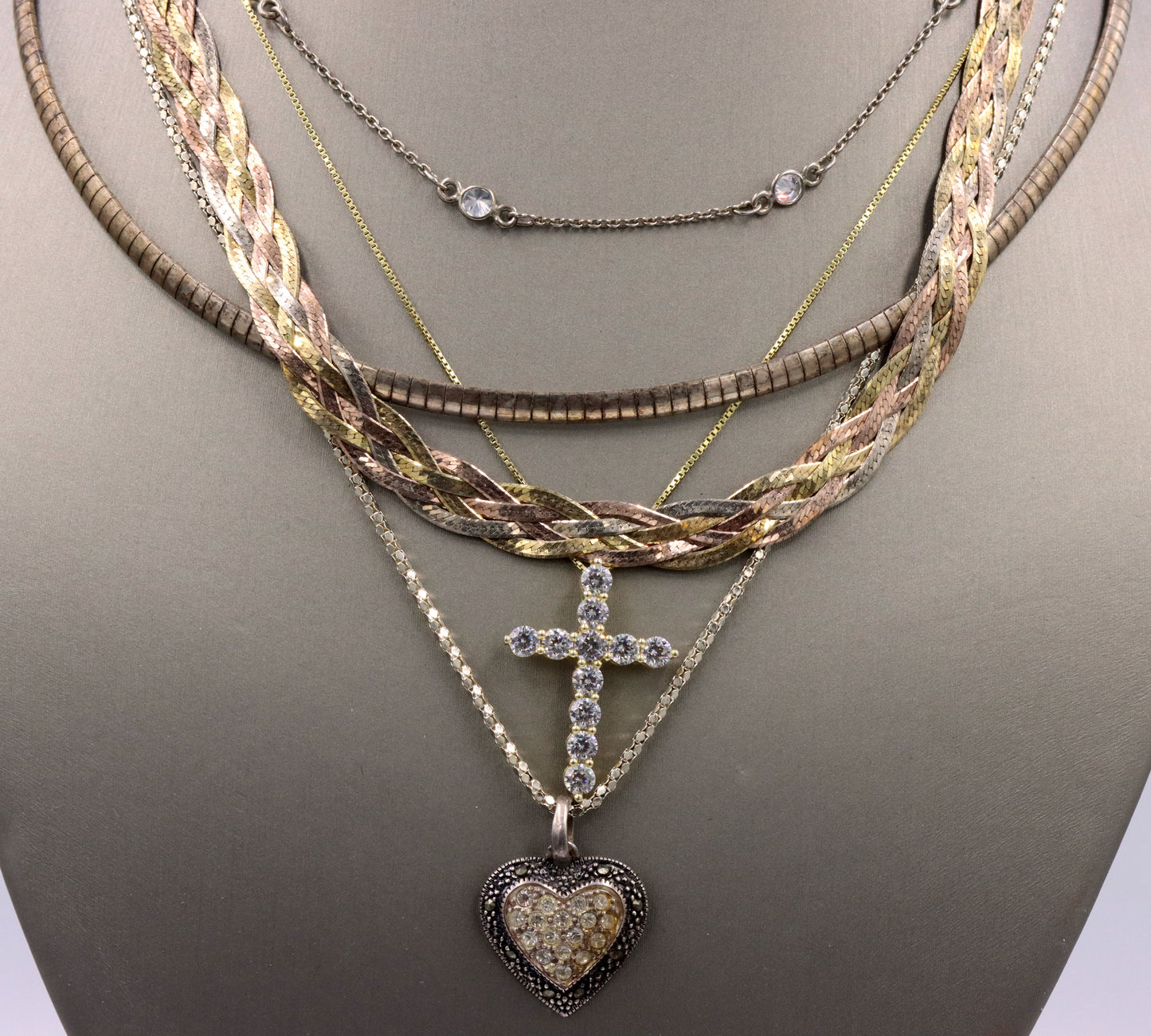 Group lot of 5 Vintage 925 sterling silver necklaces
