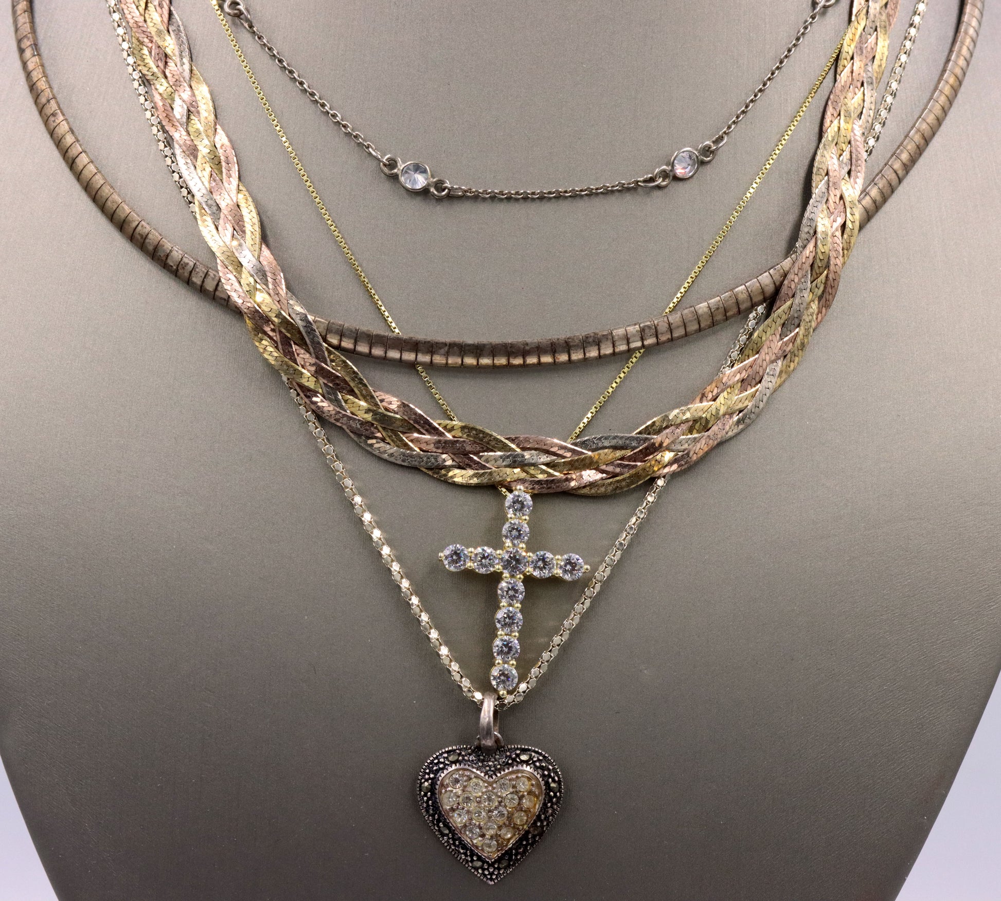 Group lot of 5 Vintage 925 sterling silver necklaces