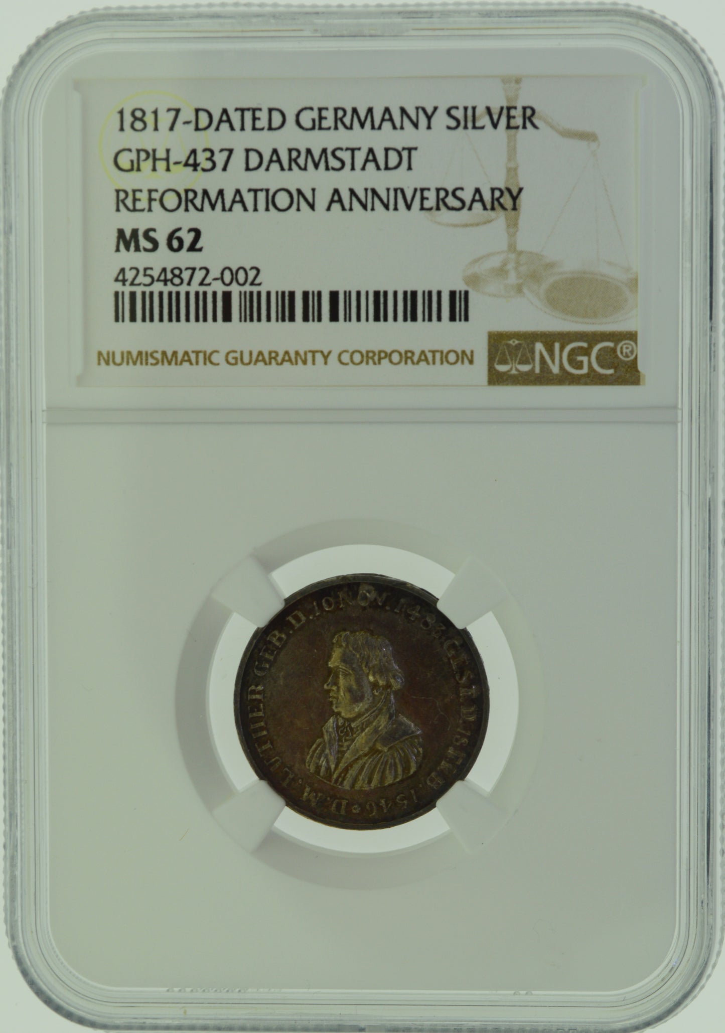 1817 NGC MS62 Silver Medal Germany Hesse