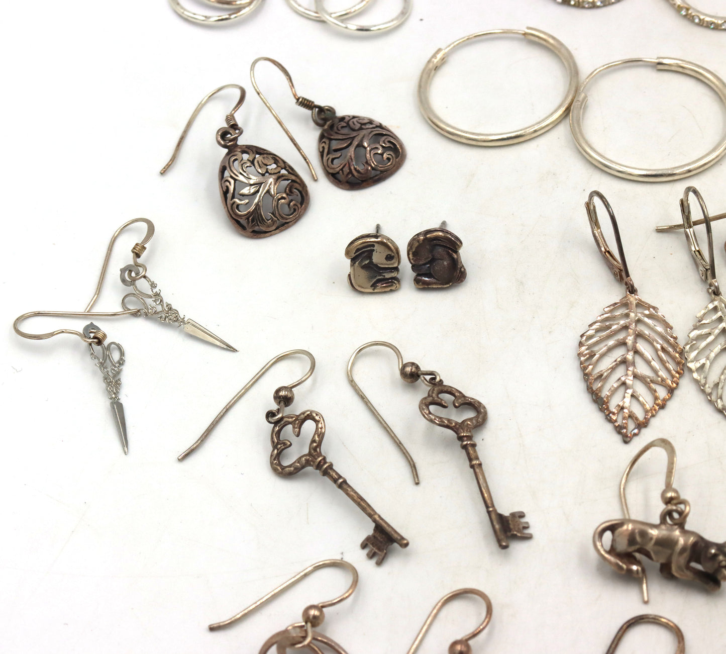 Group lot of vintage 925 sterling silver earrings