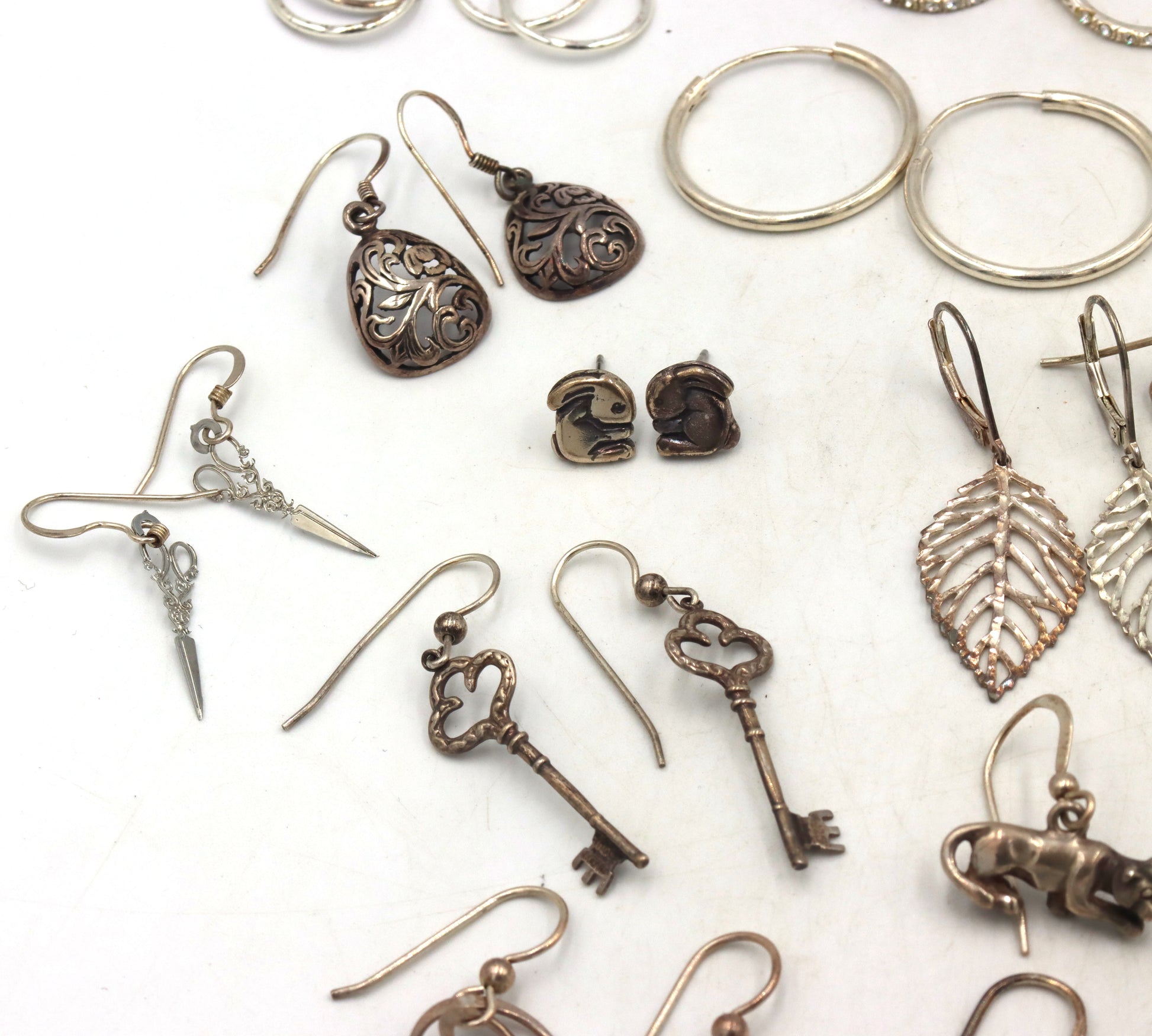 Group lot of vintage 925 sterling silver earrings