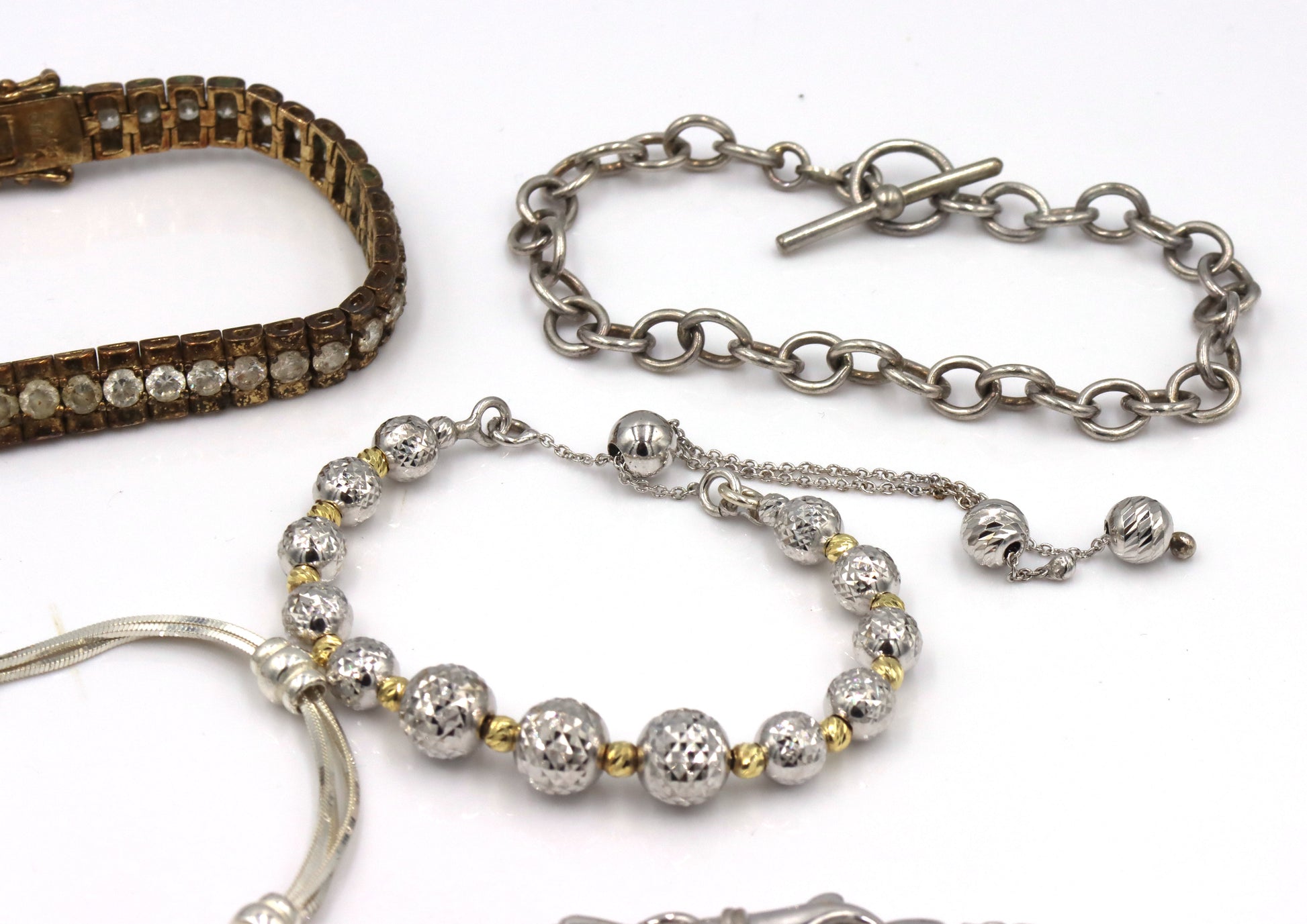 Group of 5 vintage 925 sterling silver bracelets