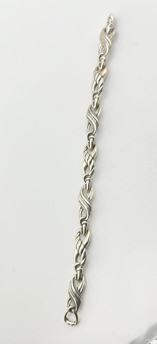 925 Sterling Silver Carolyn Pollack Vintage X-Link Infinity Interlocking Links Bracelet
