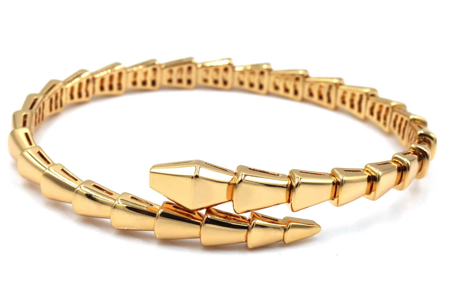 Gold stainless steel snake cuff bangle