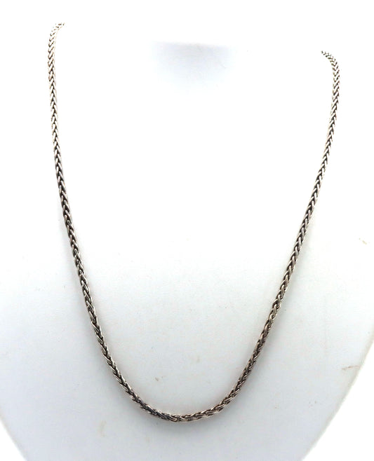 Vintage 925 sterling silver signed Byzantine chain necklace