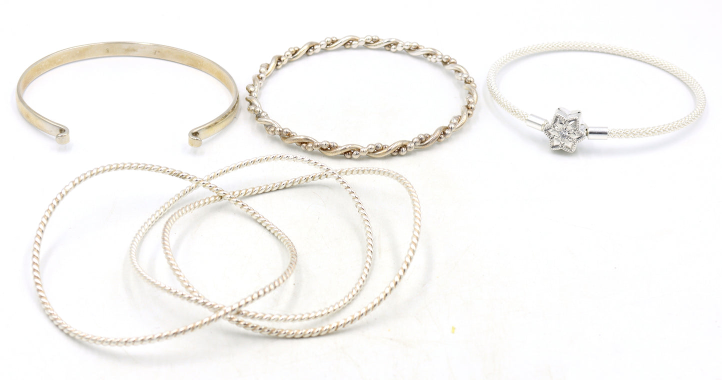 Group lot of 925 sterling silver bangles