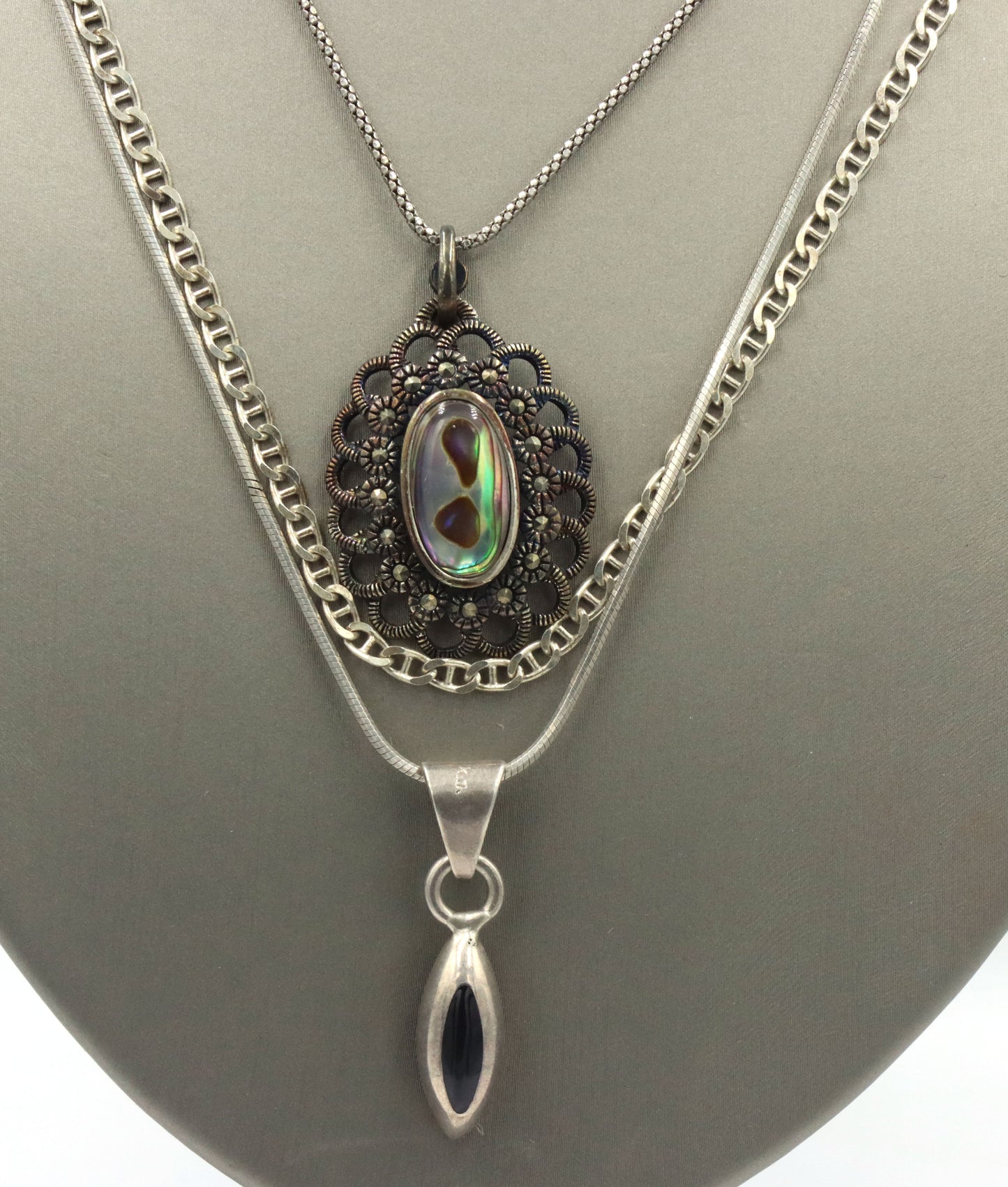 Vintage 925 sterling silver group lot of 6 vintage 925 sterling silver necklaces