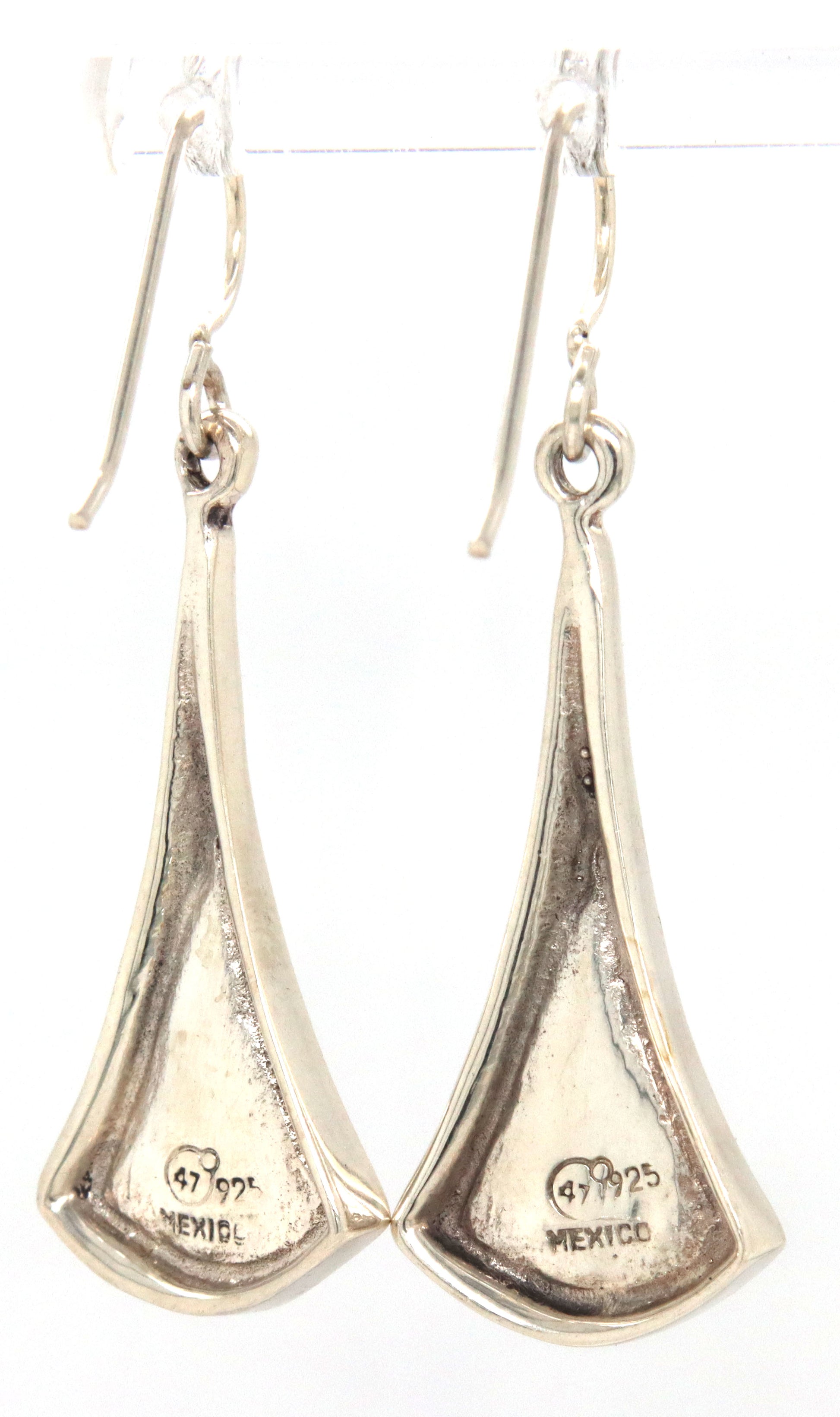 925 Sterling silver Mexico white stone dangle earrings