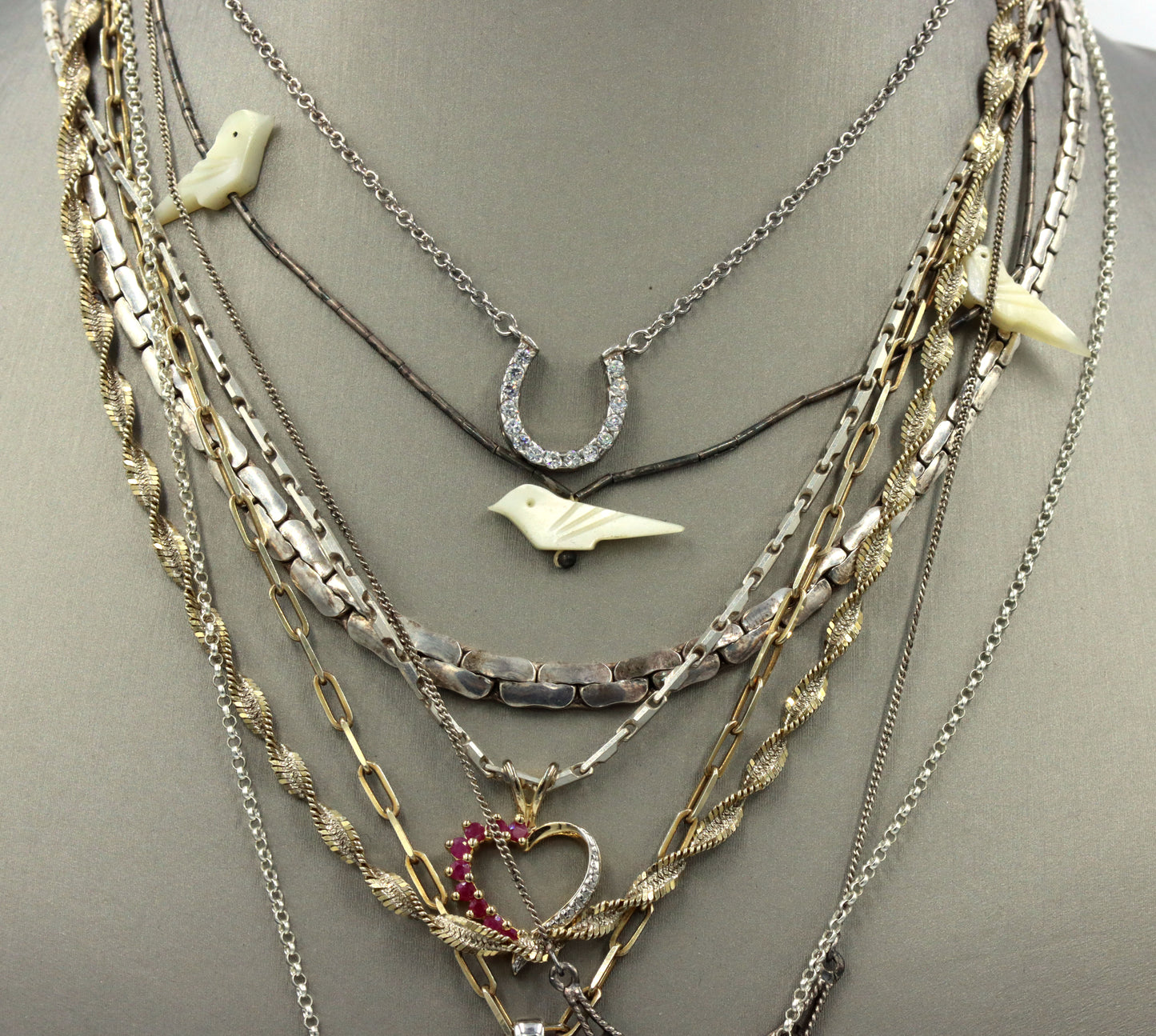 Vintage 925 sterling silver lot of 8 necklaces