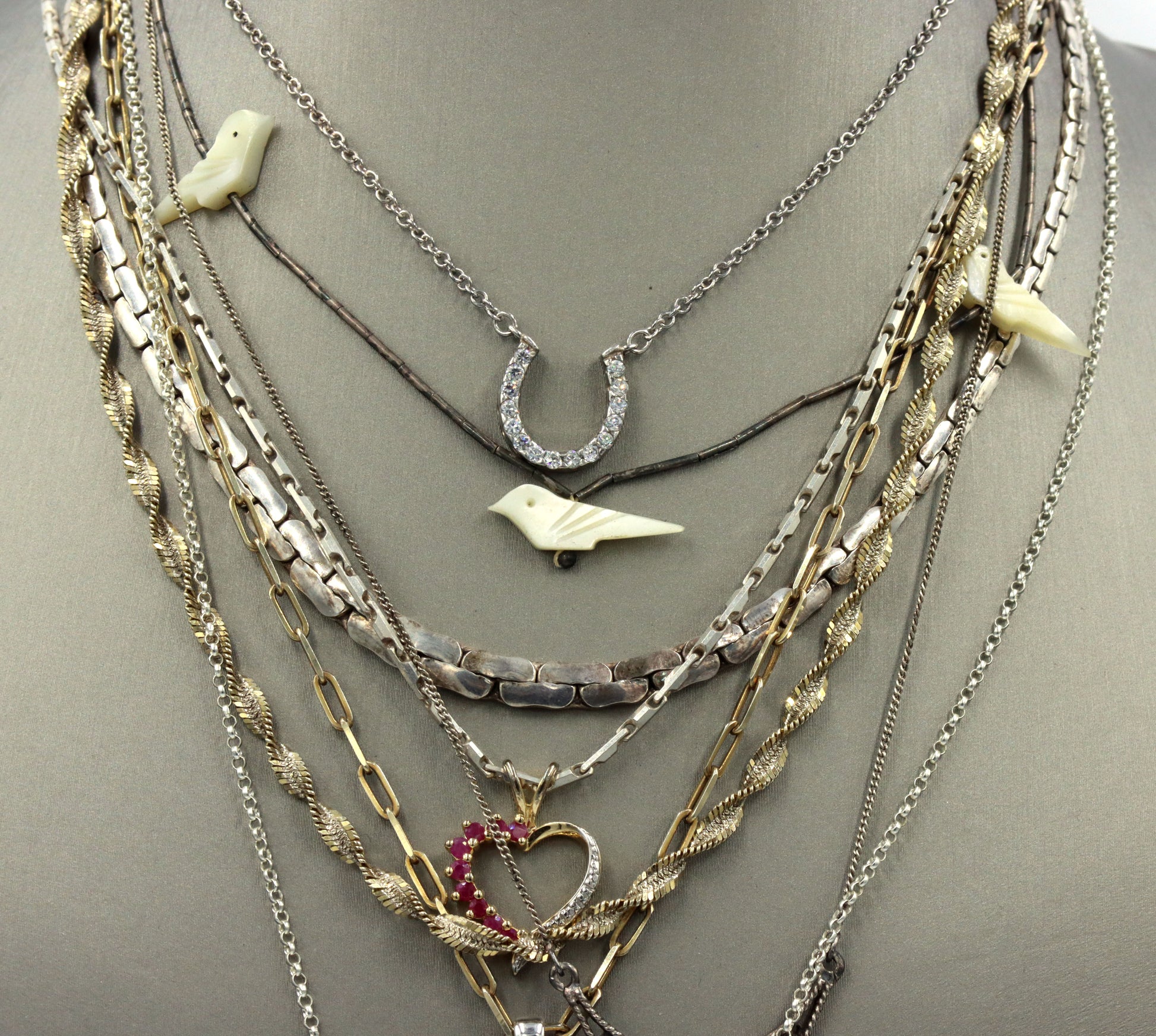 Vintage 925 sterling silver lot of 8 necklaces
