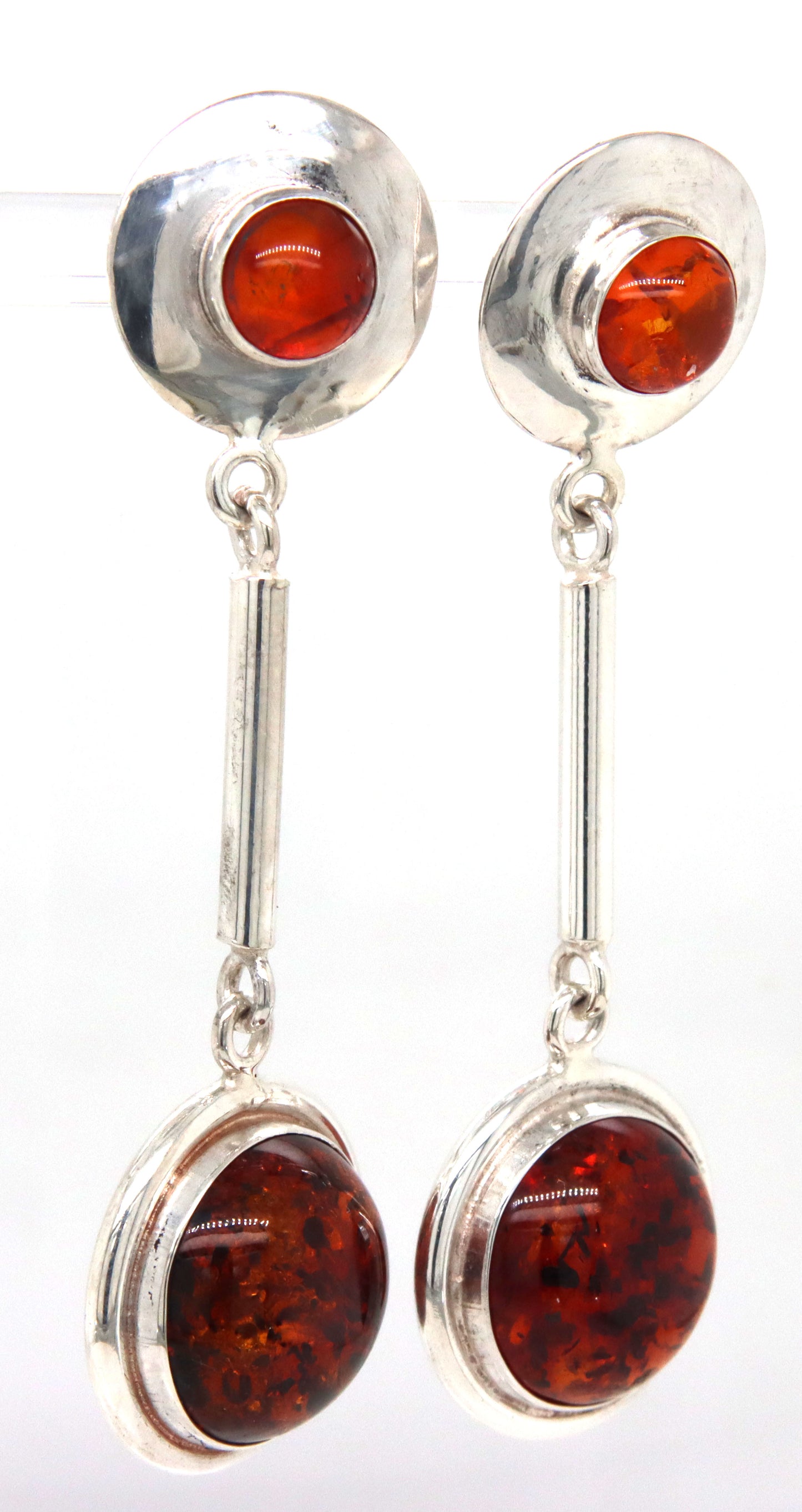 925 Sterling silver Amber dangle earrings