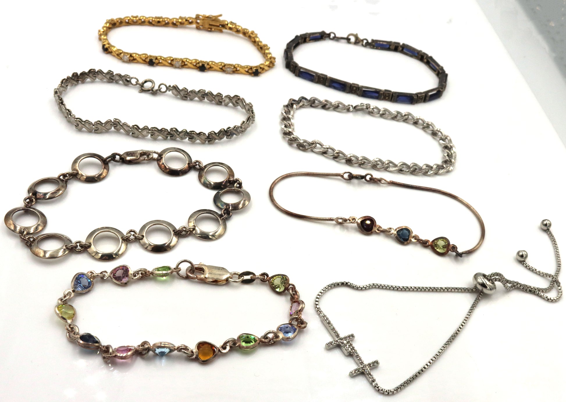Vintage 925 sterling silver group lot of bracelets