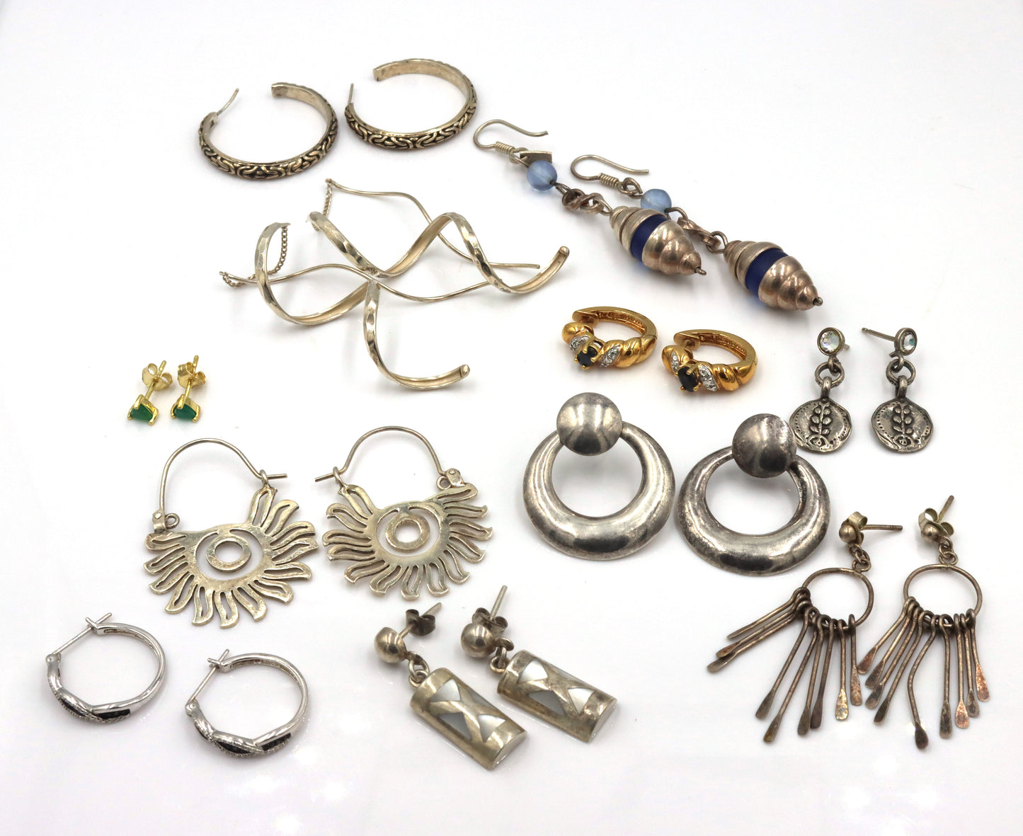 Group lot of vintage 925 sterling silver earrings
