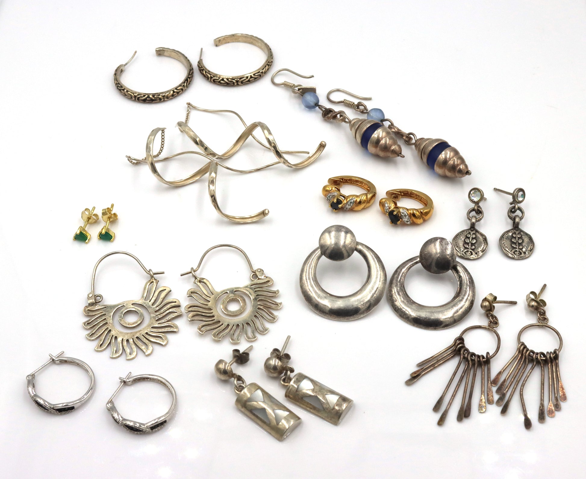 Group lot of vintage 925 sterling silver earrings
