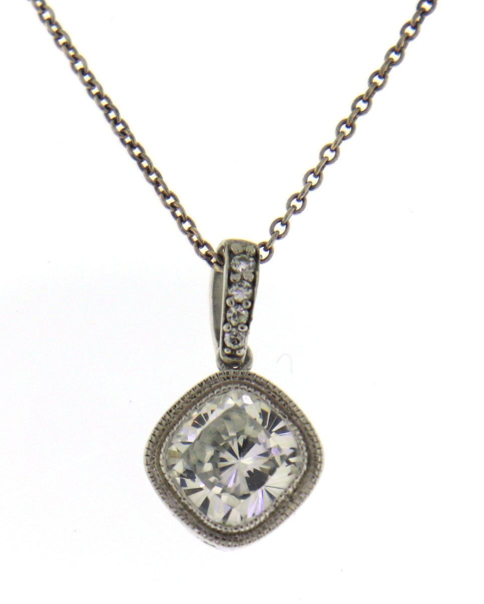 Sterling Silver Cubic Zirconia Pendant on Chain