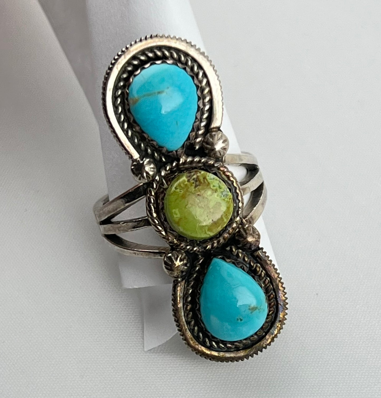 925 Sterling Silver American Style Turquoise Ring